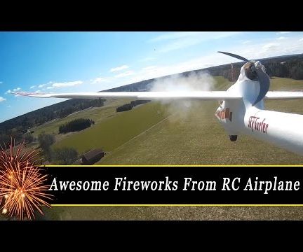 Awesome Fireworks Fired From RC Airplane