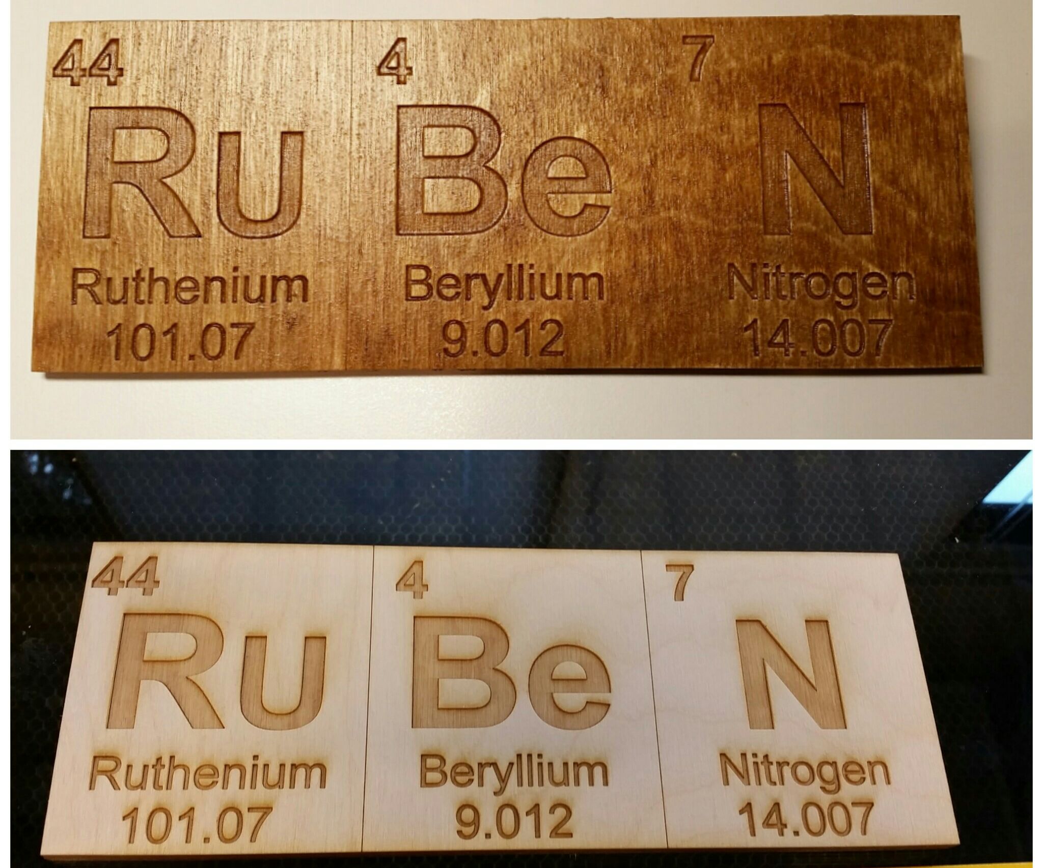 Laser Cut Periodic Table Name Tag