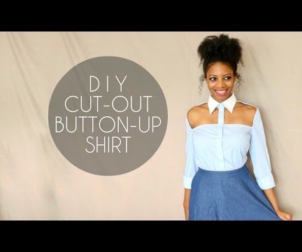 DIY Cut-Out Button-Up Shirt (No Sewing Required)