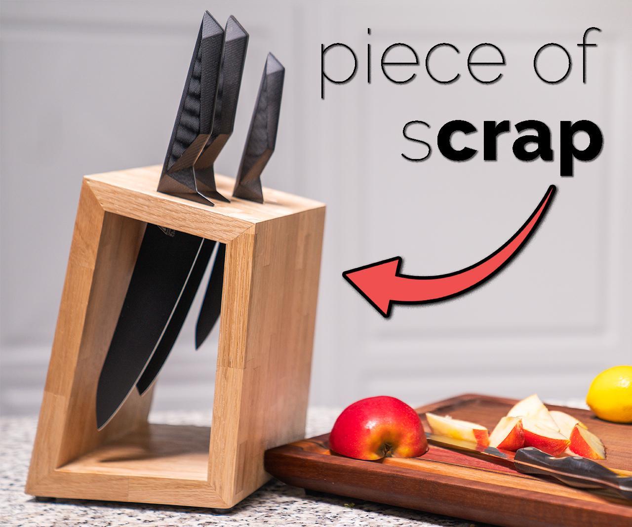 DIY Knife Block From Scraps to Organize My Knives