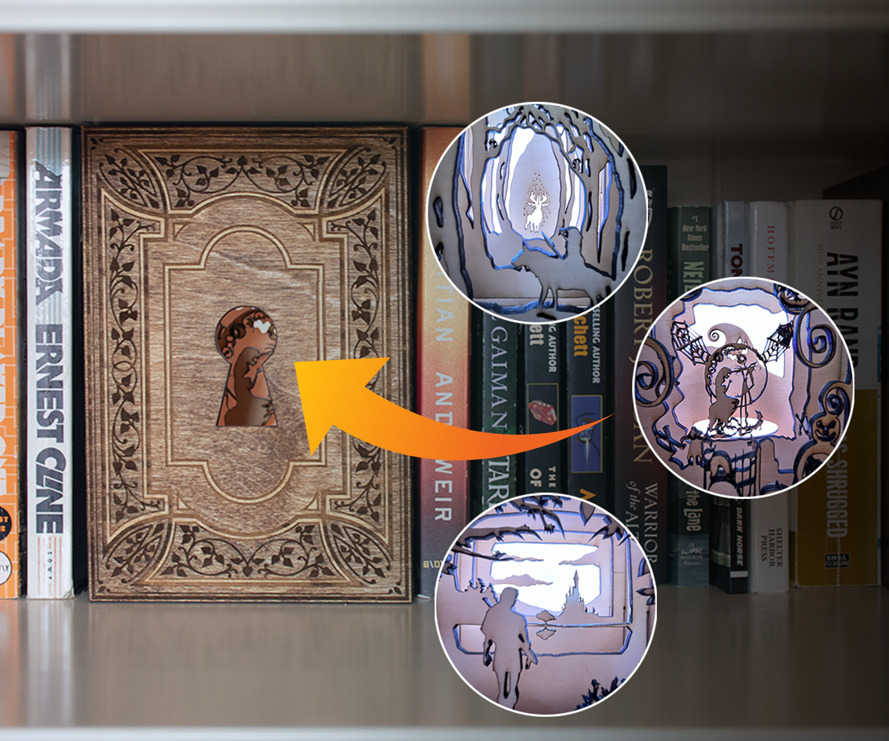 Keyhole Book Nook With Switchable Scenes