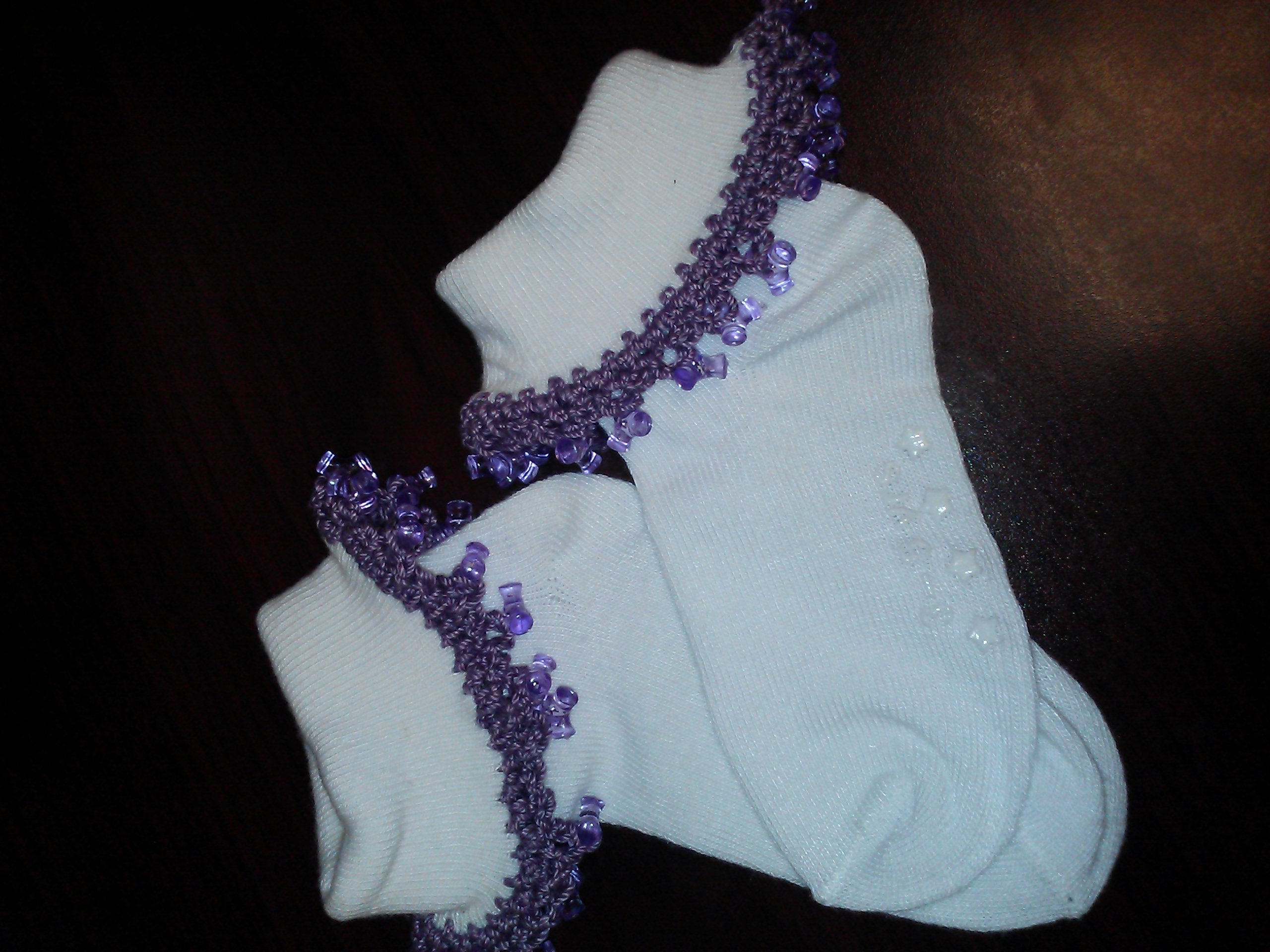 Crocheted Trimmed Socks
