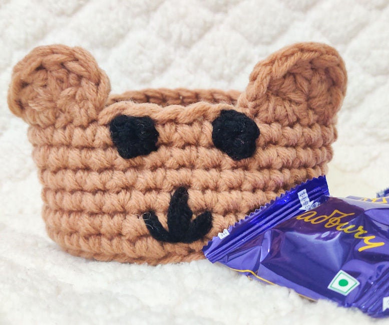 Teddy Bear Crochet Basket 