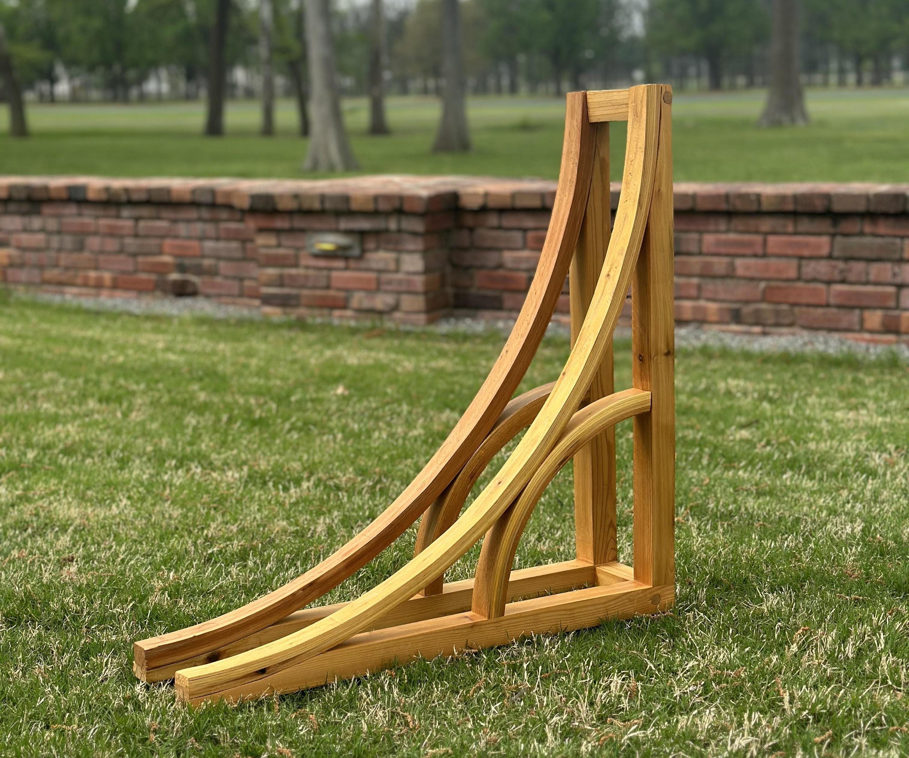 Sleek Wooden Outdoor Bike Rack