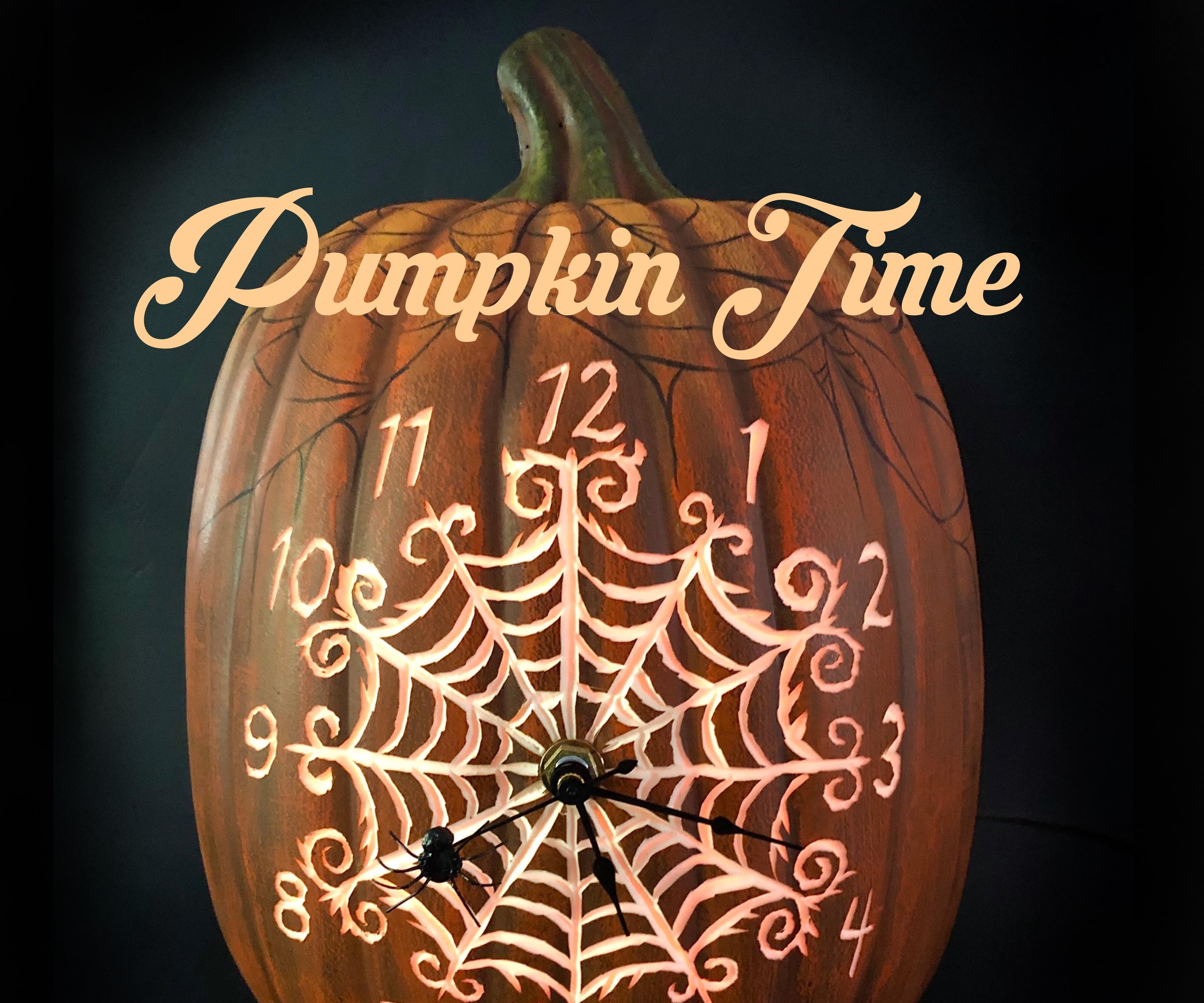 Pumpkin Spider Web Clock 