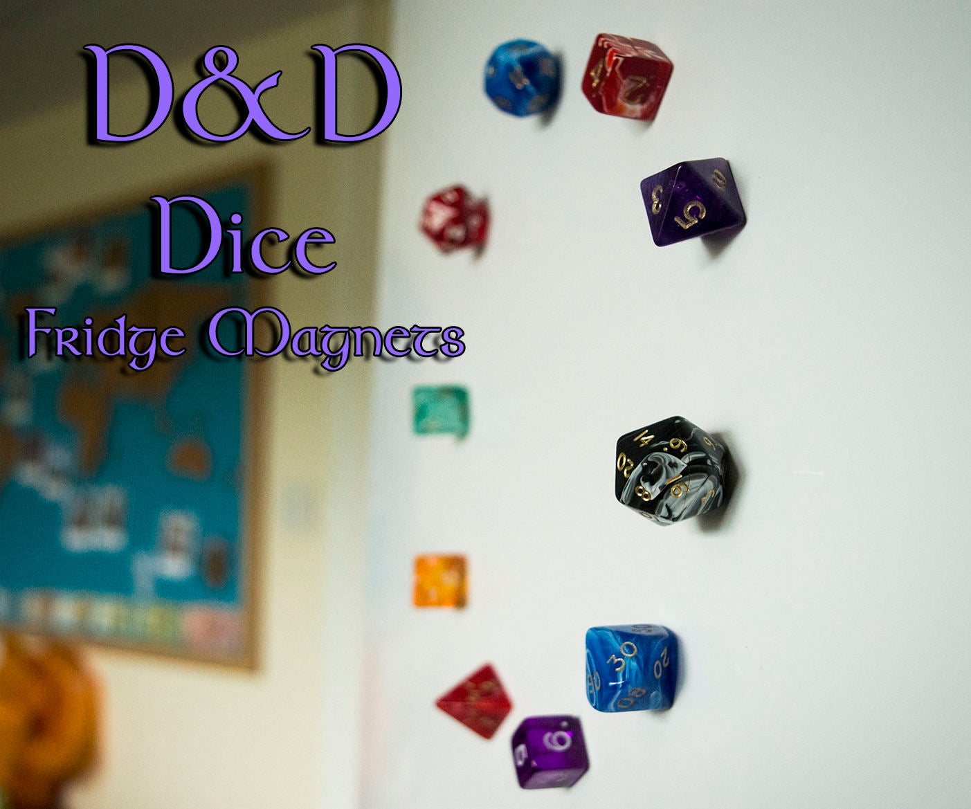 D&D Dice Fridge Magnets