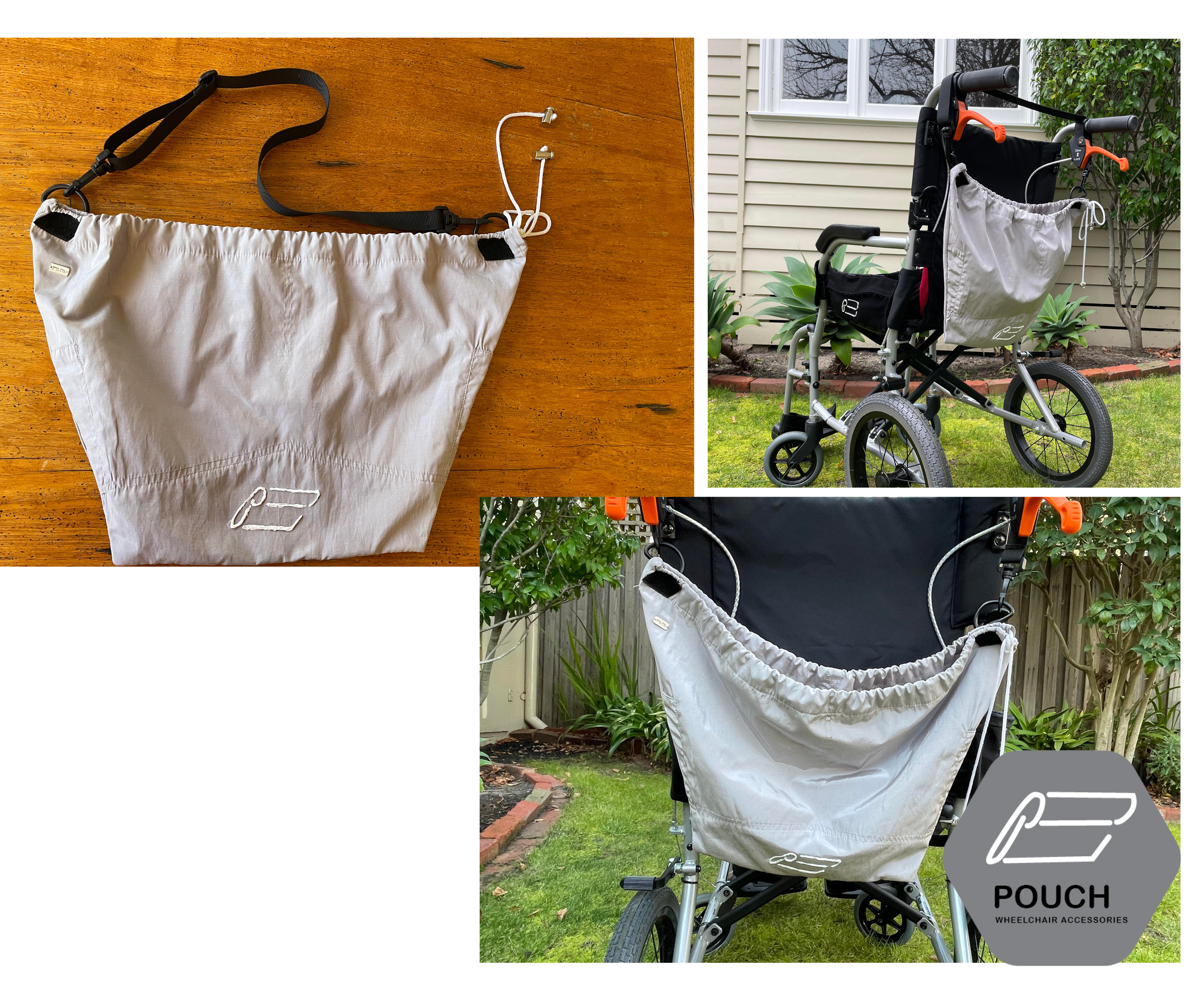 Pouch Adjustable Shopping Bag, Part of Pouch Wheelchair Accessories