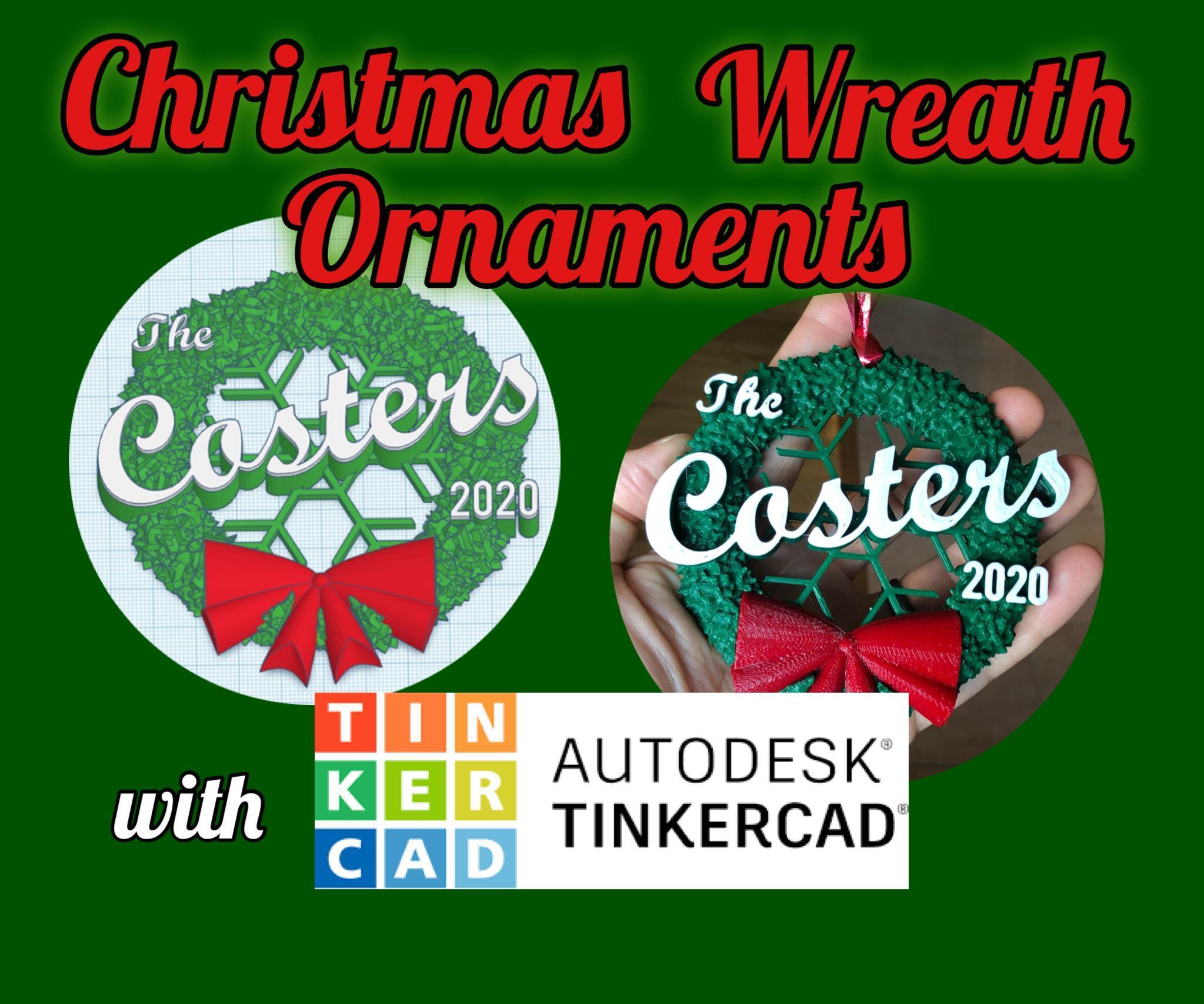 Personalized Wreath Ornament With Tinkercad