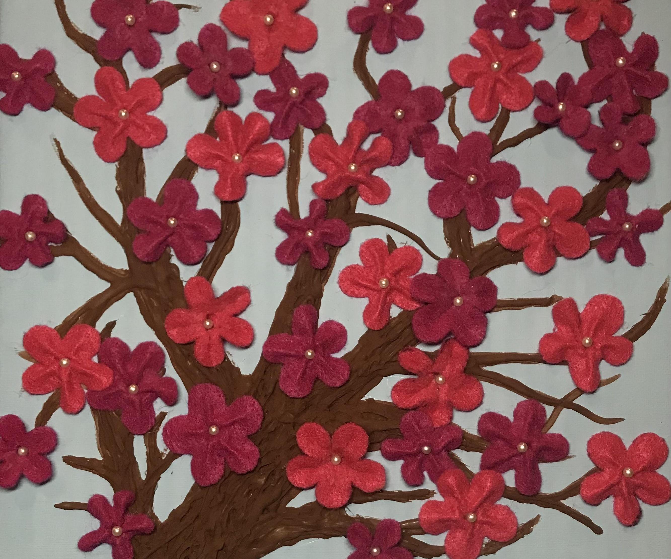 DIY Gift: Flowering Tree Art on a Canvas