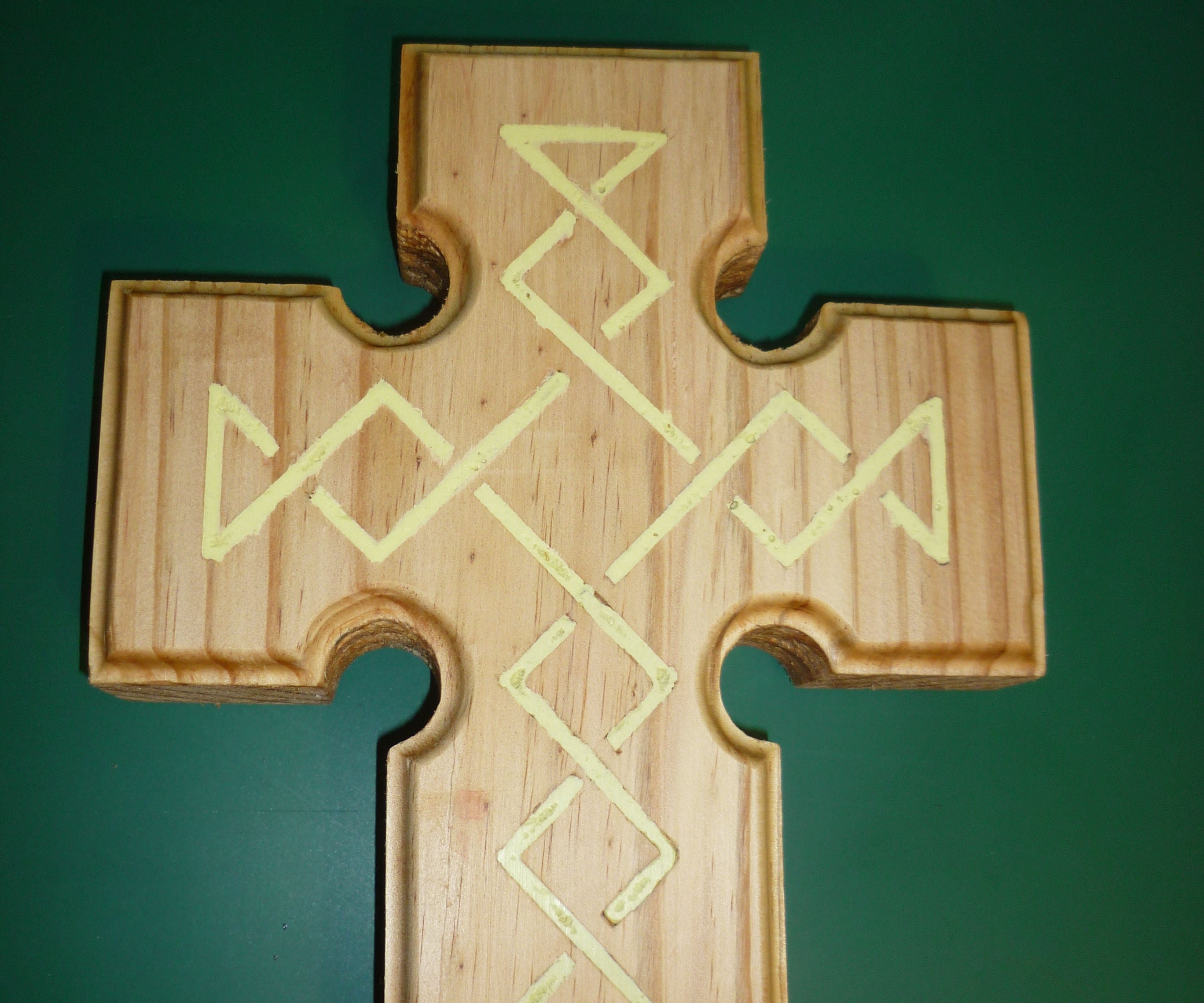 Wooden Cross With Inlay