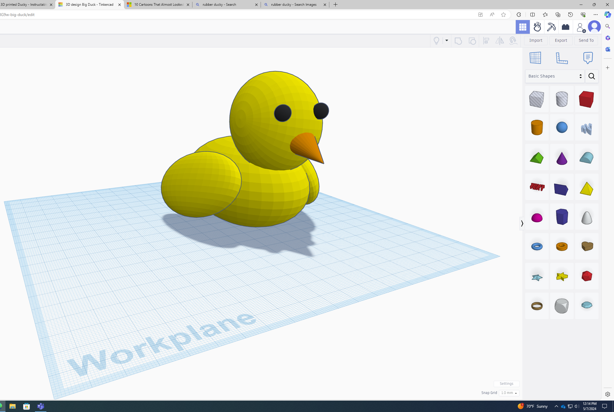A 3D Printed Ducky Decoration