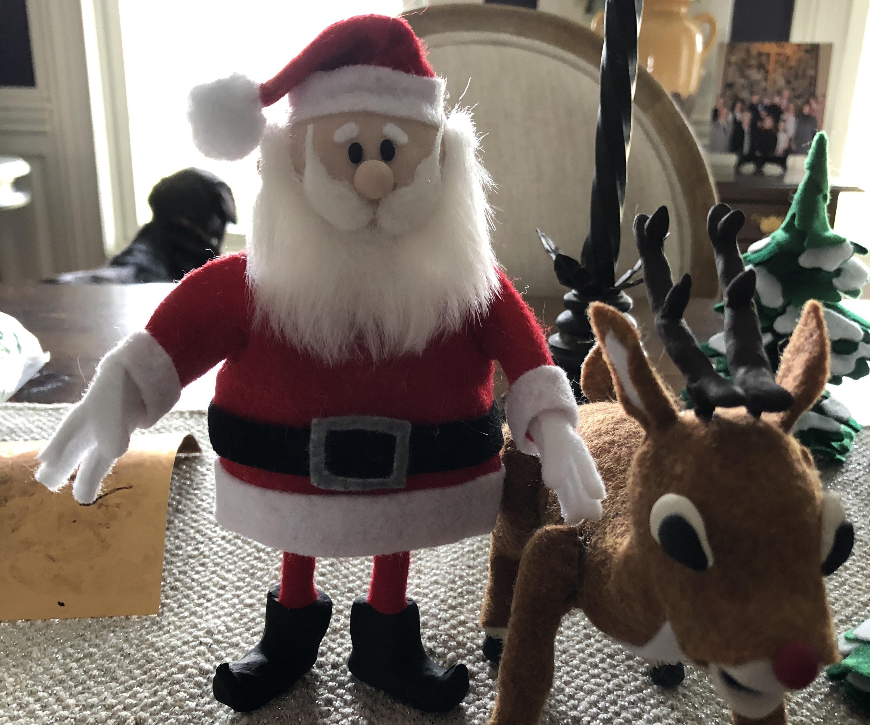 Creating Rudolph the Red Nosed Reindeer Figures for Christmas Card