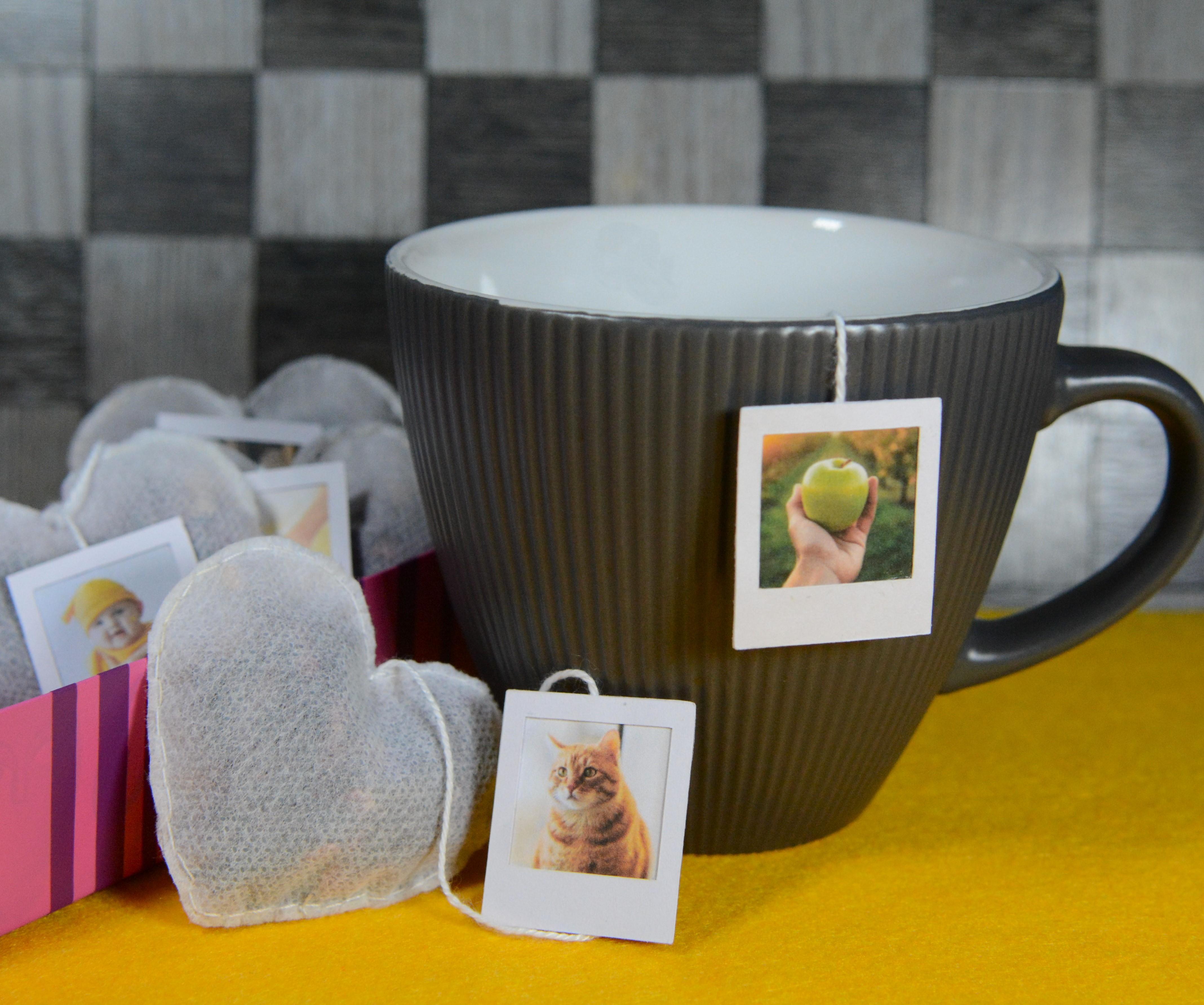 Heart Shaped Teabags With Polaroid Tags