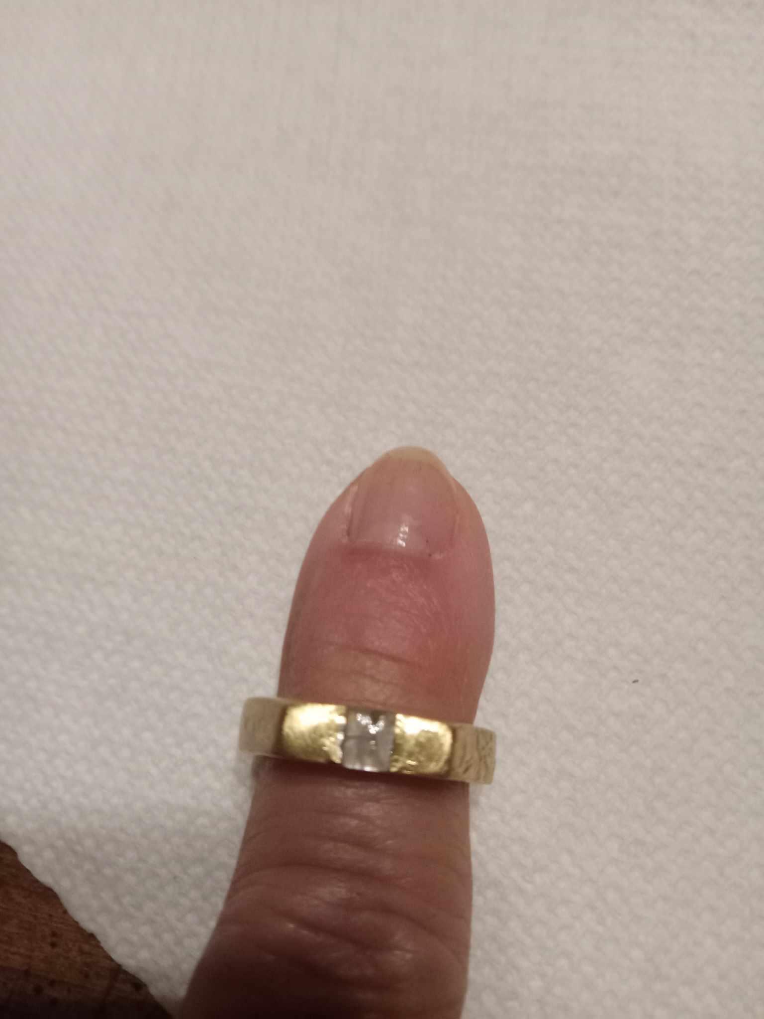 Brass Ring With Quartz Jemstone