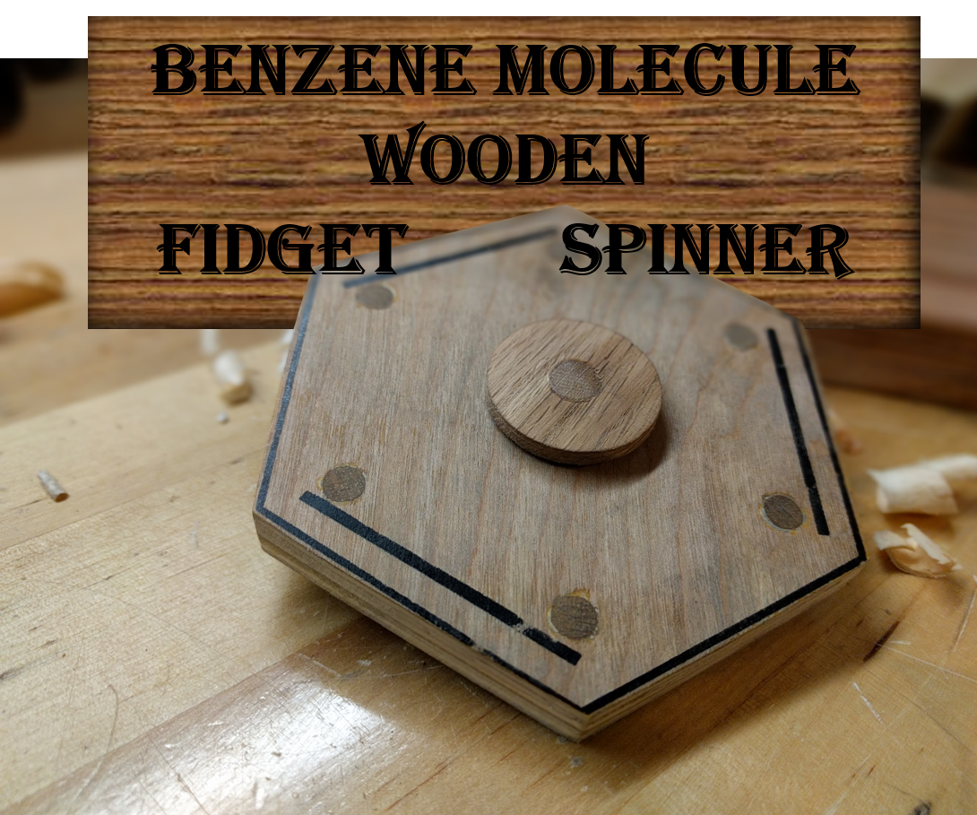 Benzene Molecule Wooden Fidget Spinner