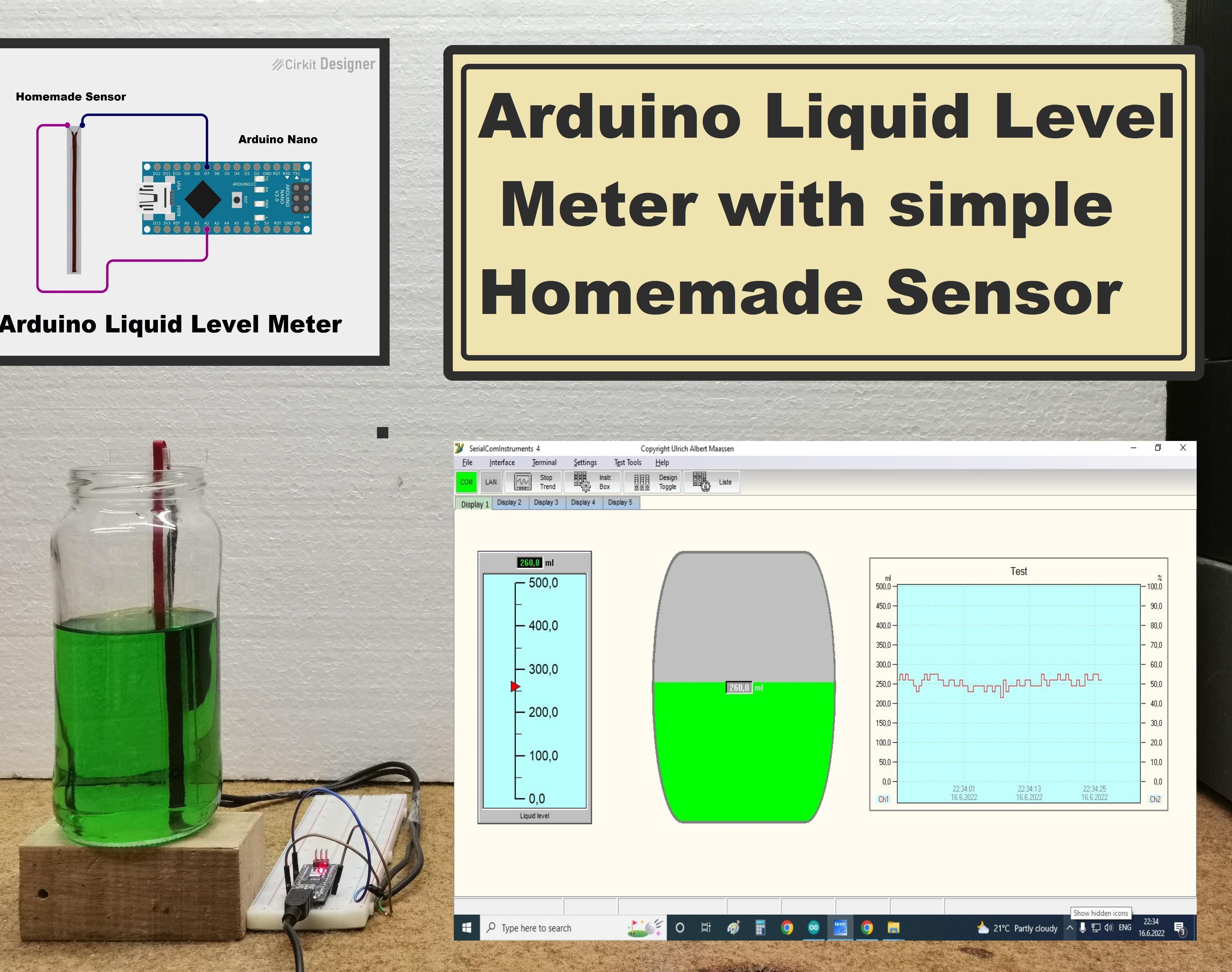 Arduino Liquid Level Meter With Simple Homemade Sensor