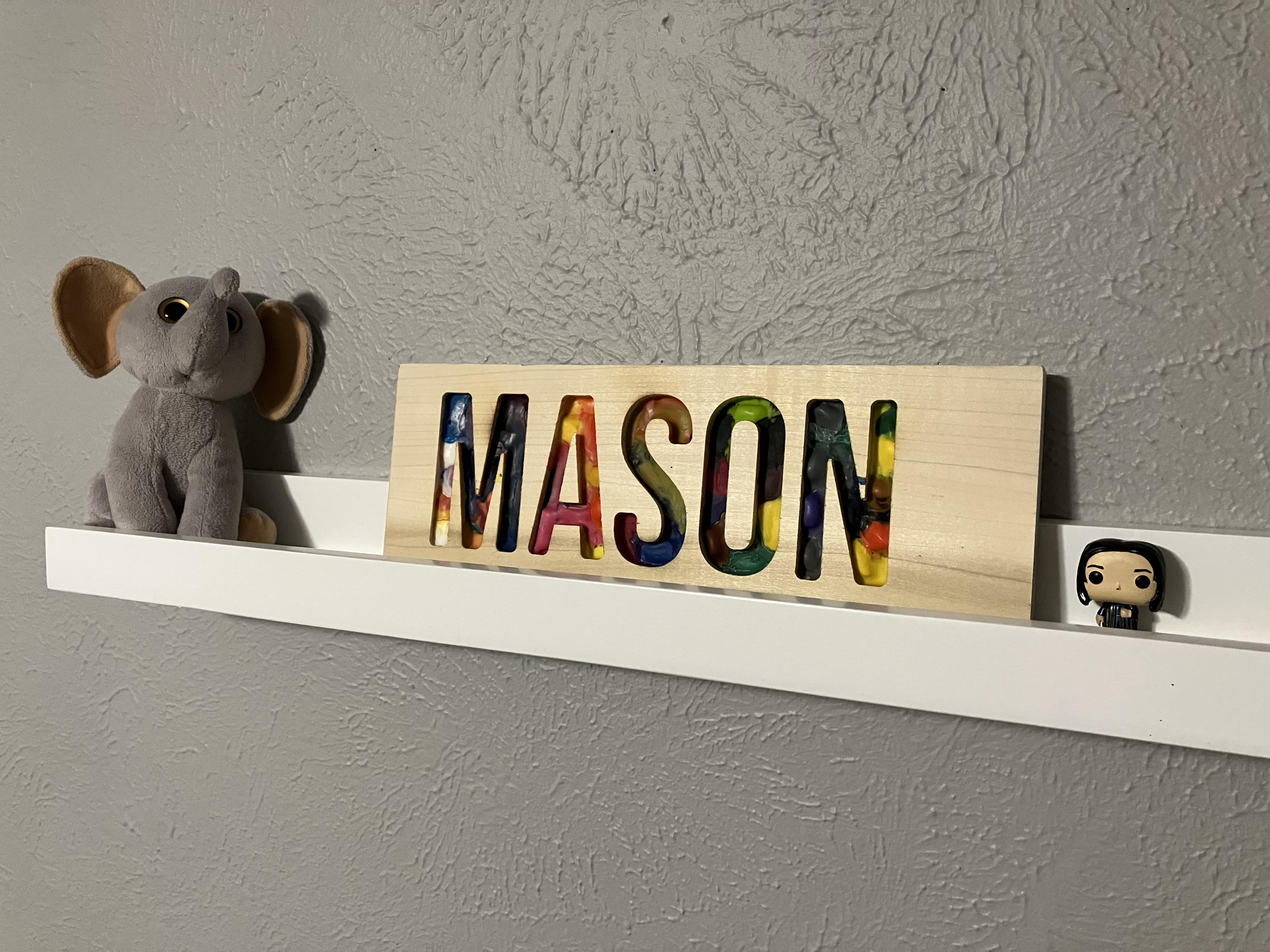 Melted Crayon Name Plate
