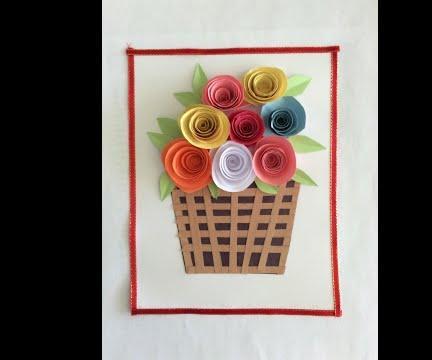 DIY Rolled Paper Flowers Wall Decor 