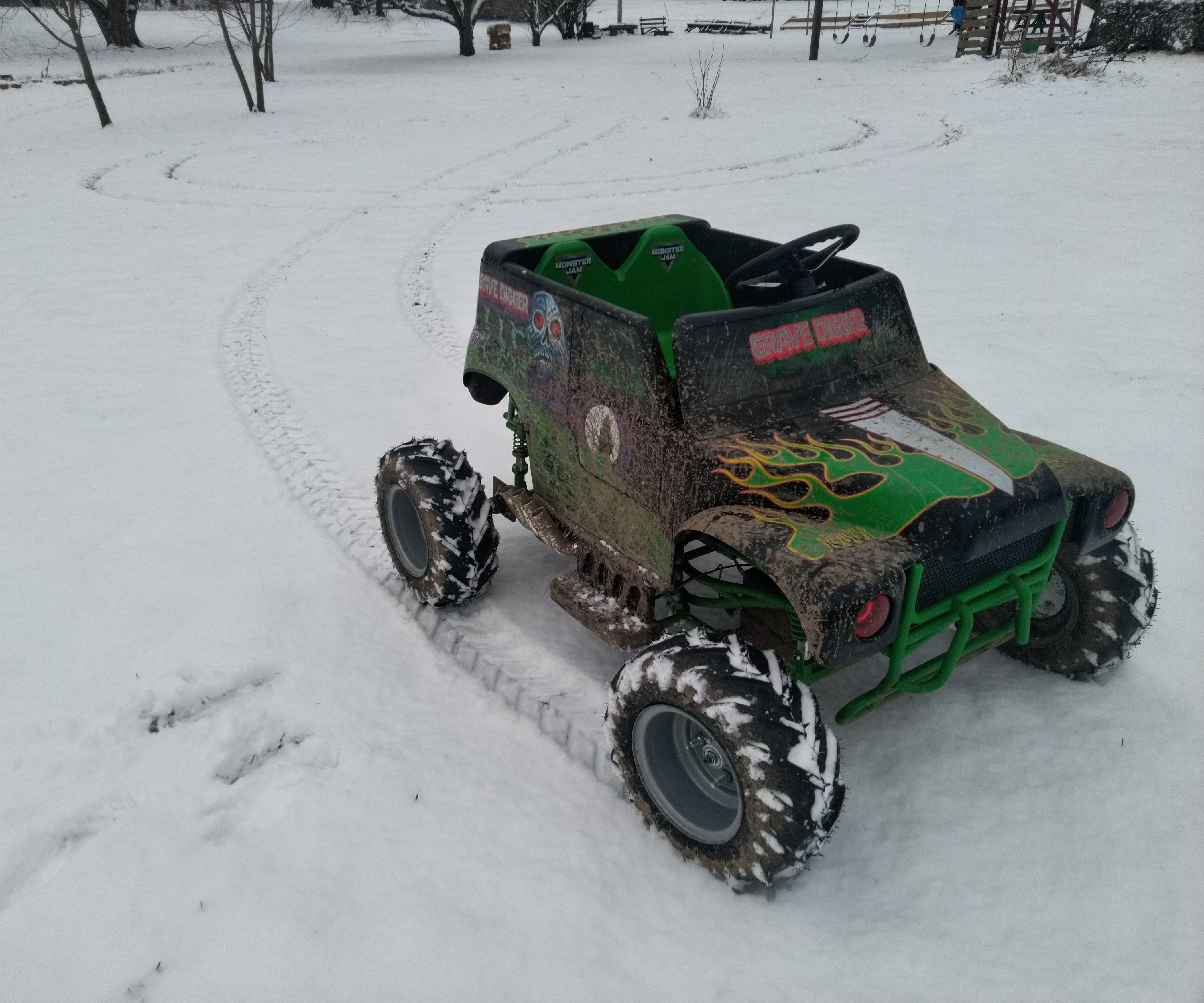 Converting 24v Grave Digger Power Wheels Into an Electric Go-kart With Rubber Tires