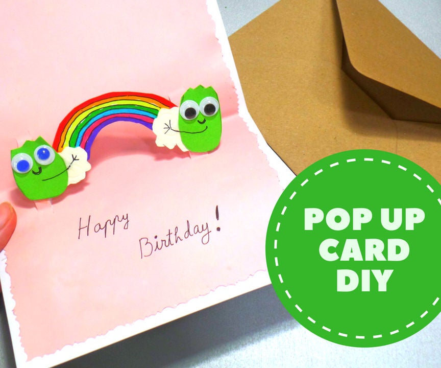 How to Make a Rainbow Pop Up Card | DIY Birthday Pop Up Card 