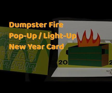 Dumpster Fire Pop-Up / Light-Up New Year Card