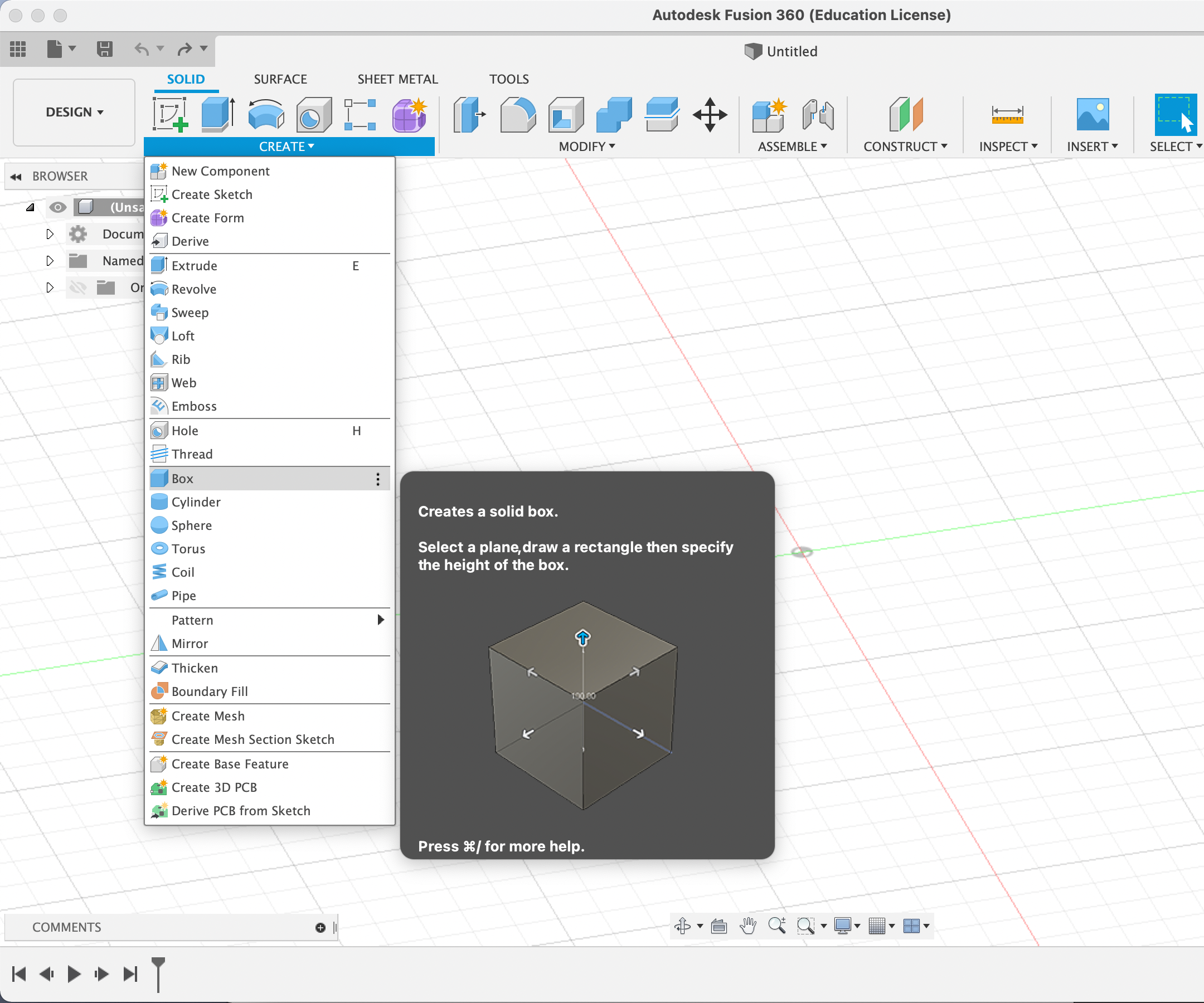 Cube in Fusion 360