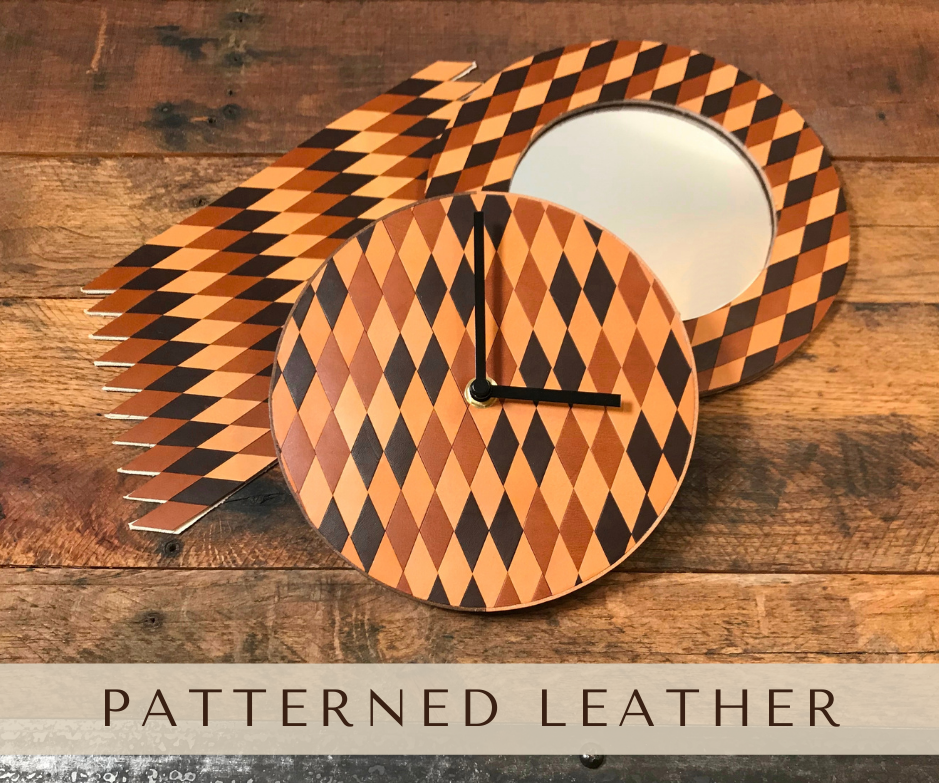 How to Make Patterned Leather (and Use It to Make a Clock and Mirror Frame)