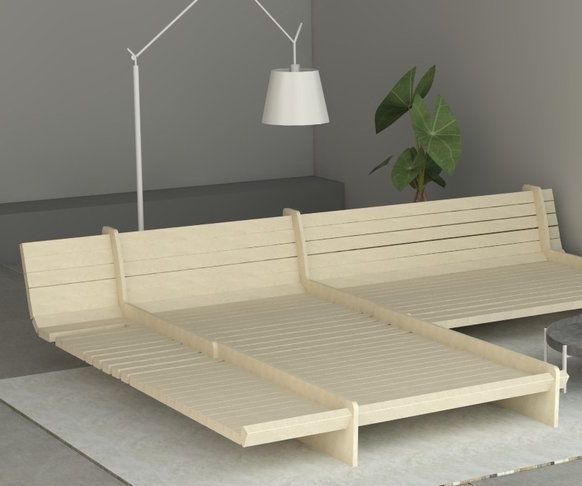 2X3 Plywood Sofa Bed Combo