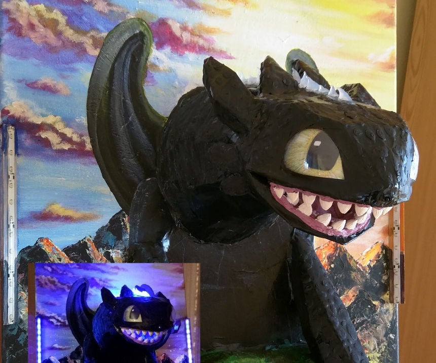 Toothless 3D Illuminated Painting