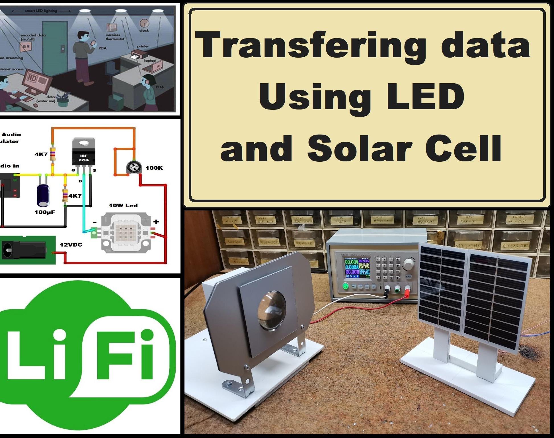 Li-Fi Data Transfer Experiment - Transferring Data Using a Led and Solar Cell
