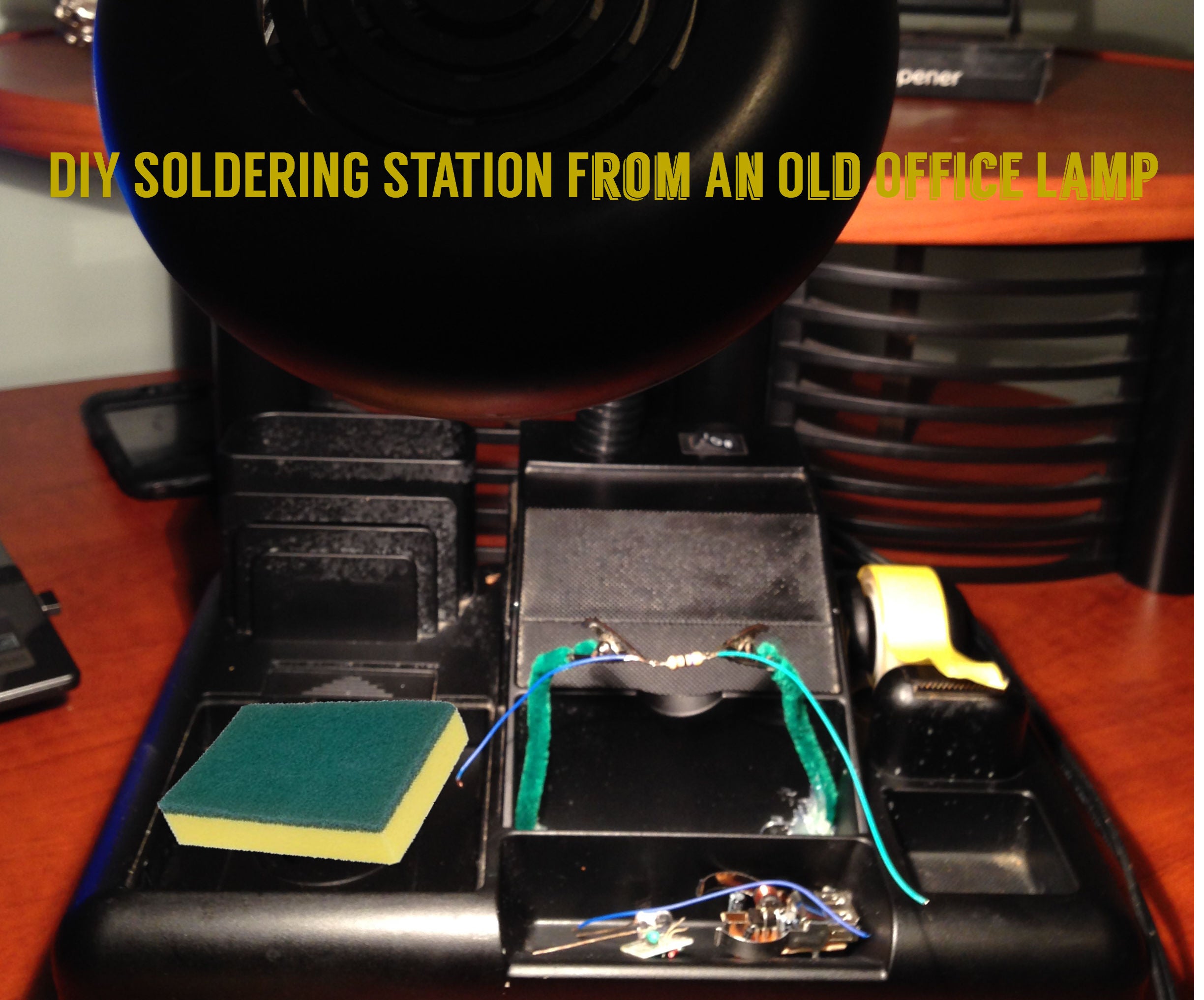 DIY Soldering Station From an Old Office Lamp 