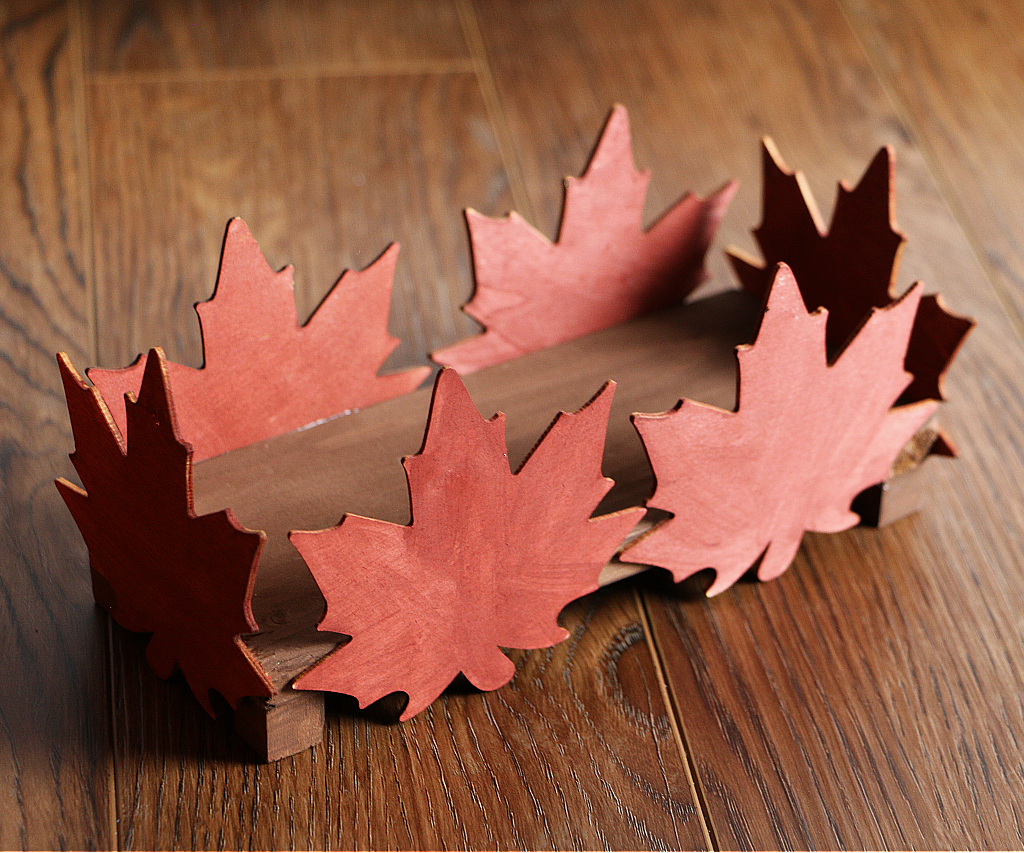 Easy Autumn Leaf Wood Riser | Using Dollar Tree Wooden Leaves