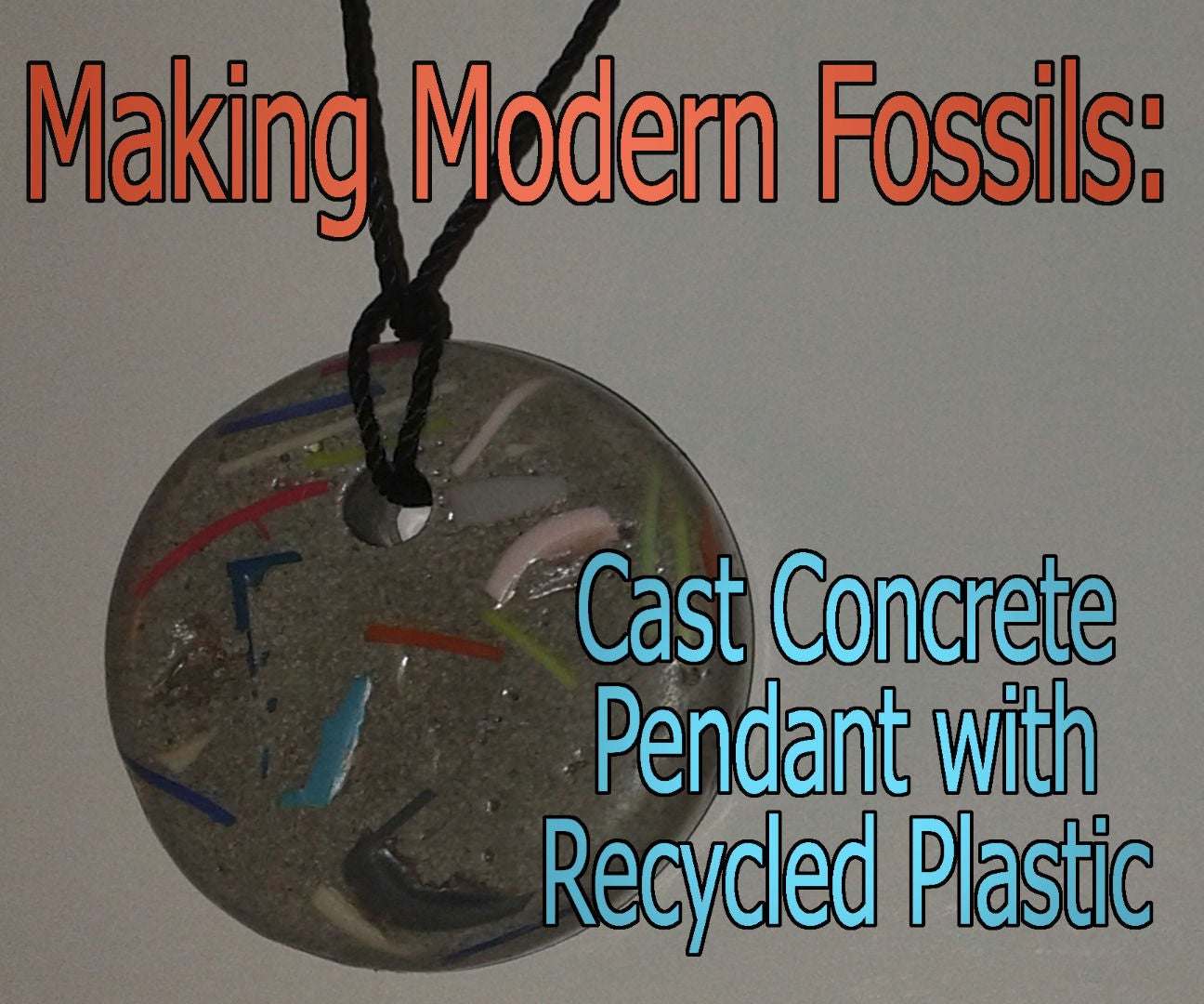 Cast Concrete Pendant With Recycled Plastic