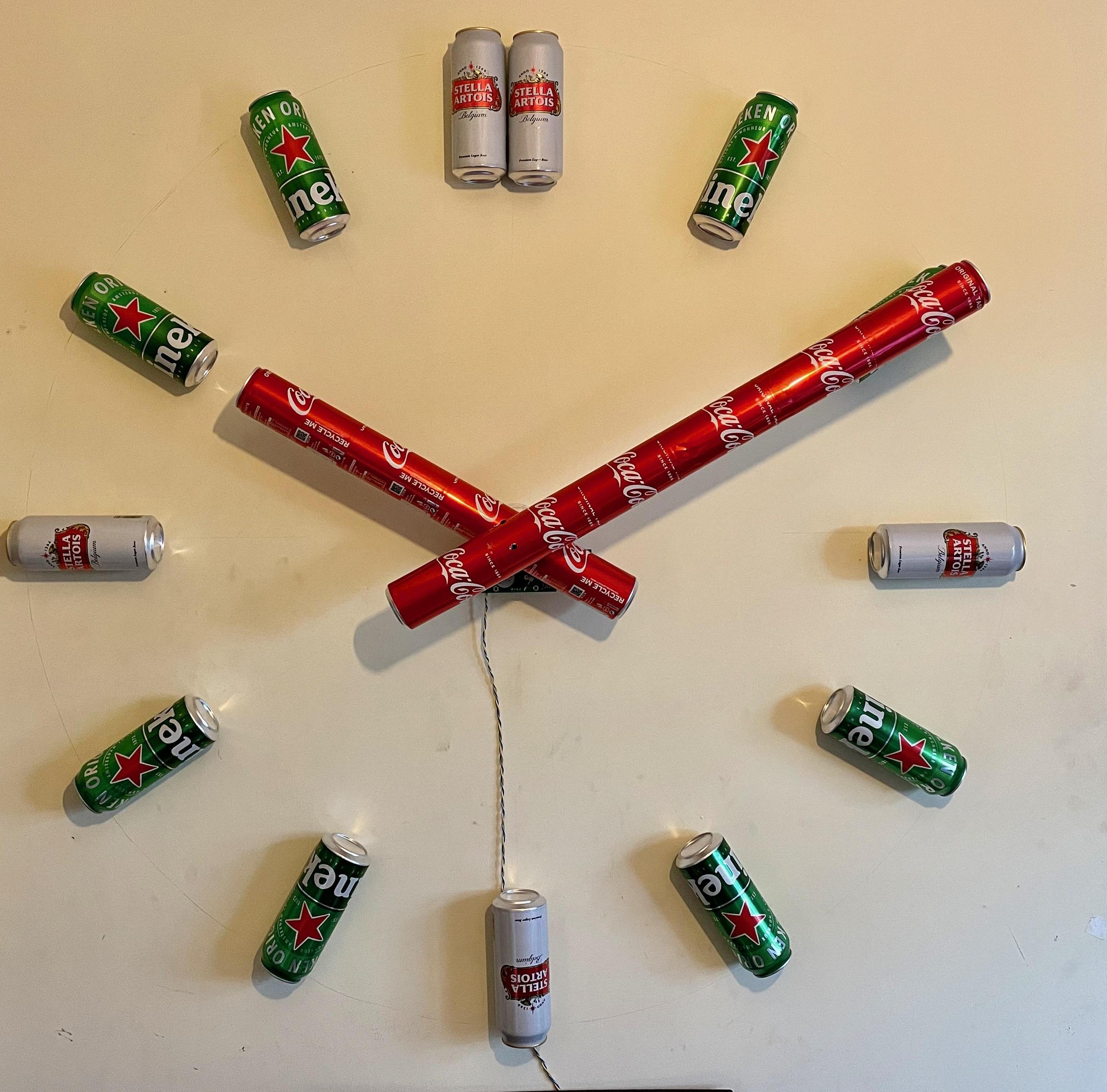 Big Wall Clock Made of Recycled Materials