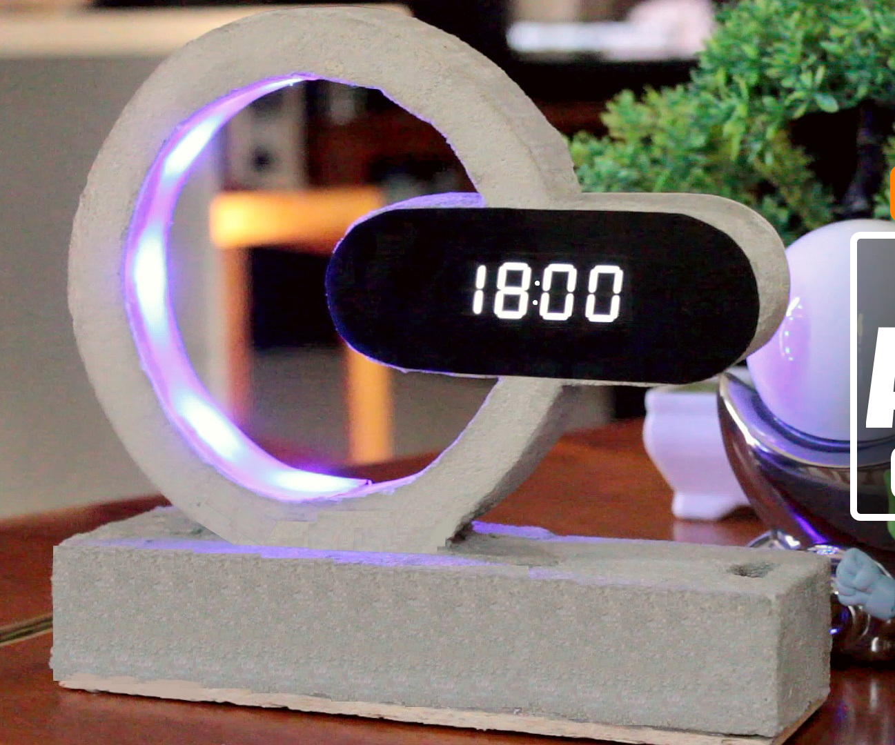 Arduino Based Concrete Clock With Touchless Night Lamp