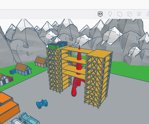 Tintin: Destination Moon - a TinkerCAD Diorama