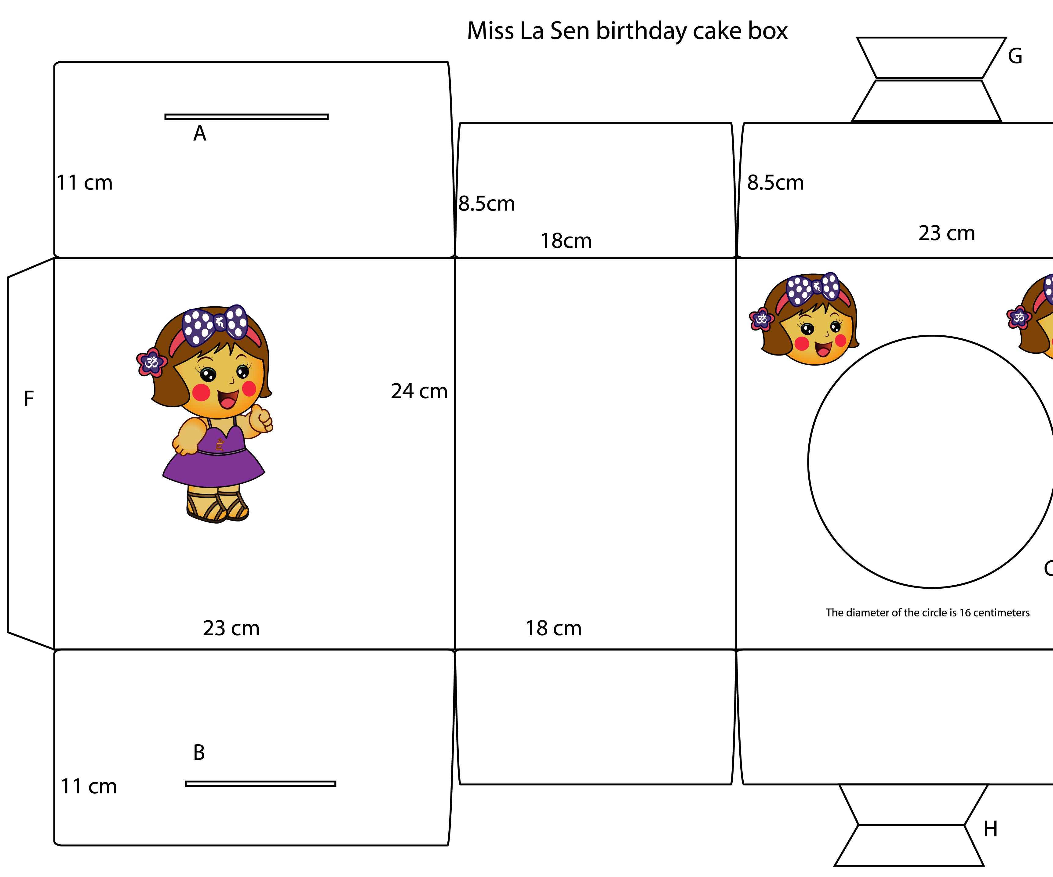 Miss La Sen Birthday Cake Box