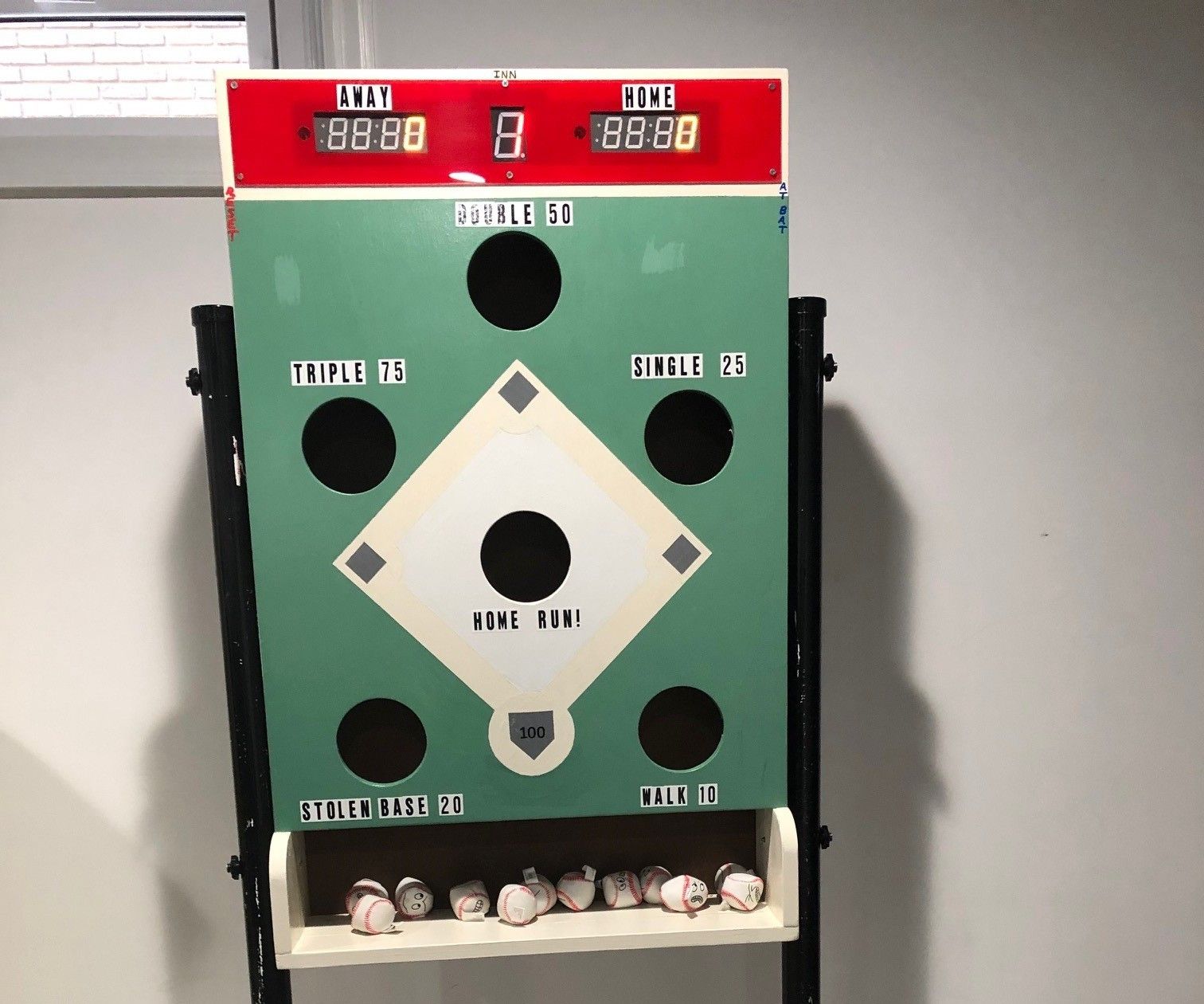 Electronic Scoring for a Bean Bag Toss Baseball Game