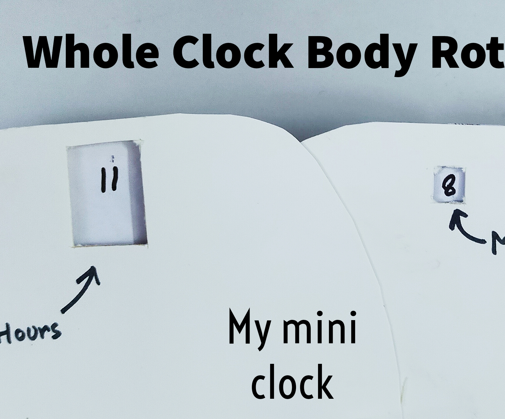 Analog Yet Digital Looking Clock (Whole Clock Rotates, Handle Is Stationary)