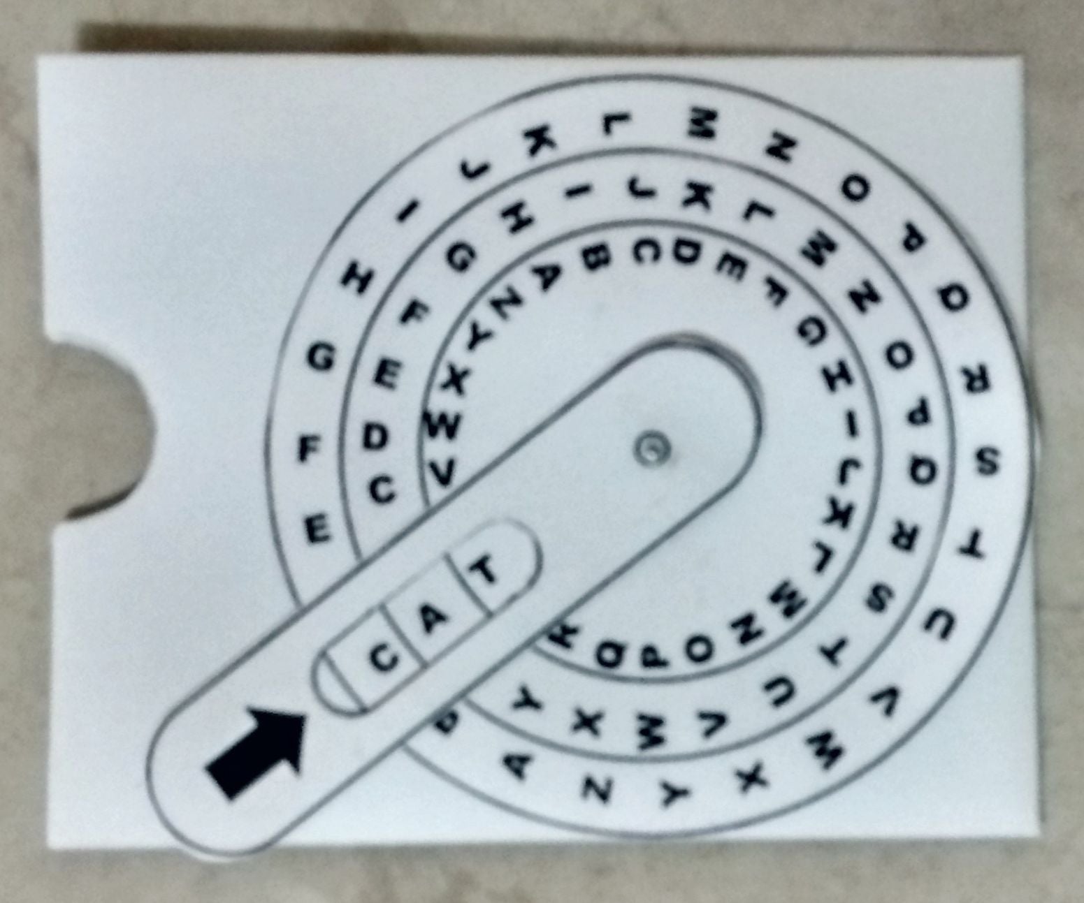 Dial Card for 3 Letter Word Practice