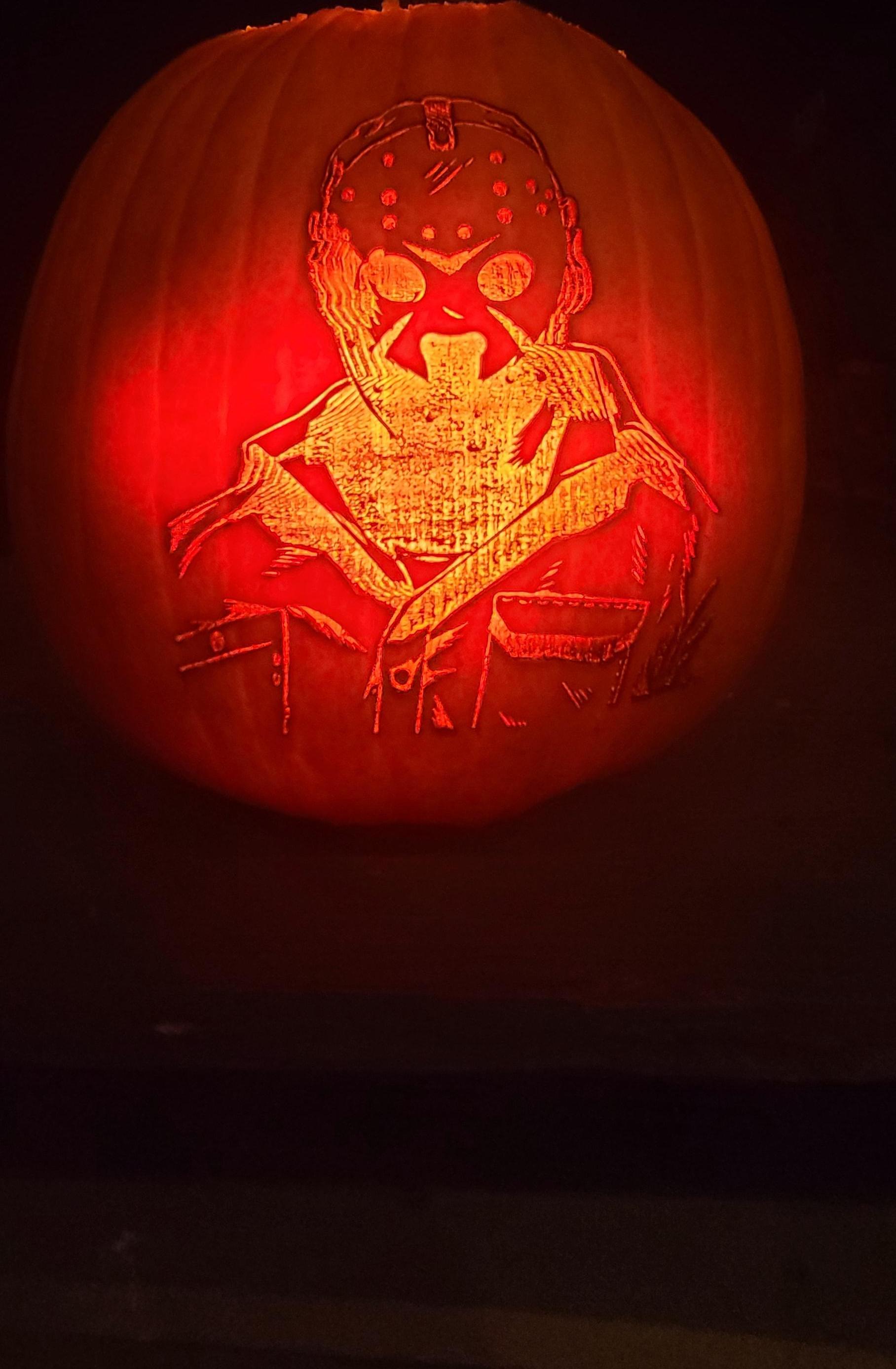 Laser Cut Jason Halloween Pumpkin