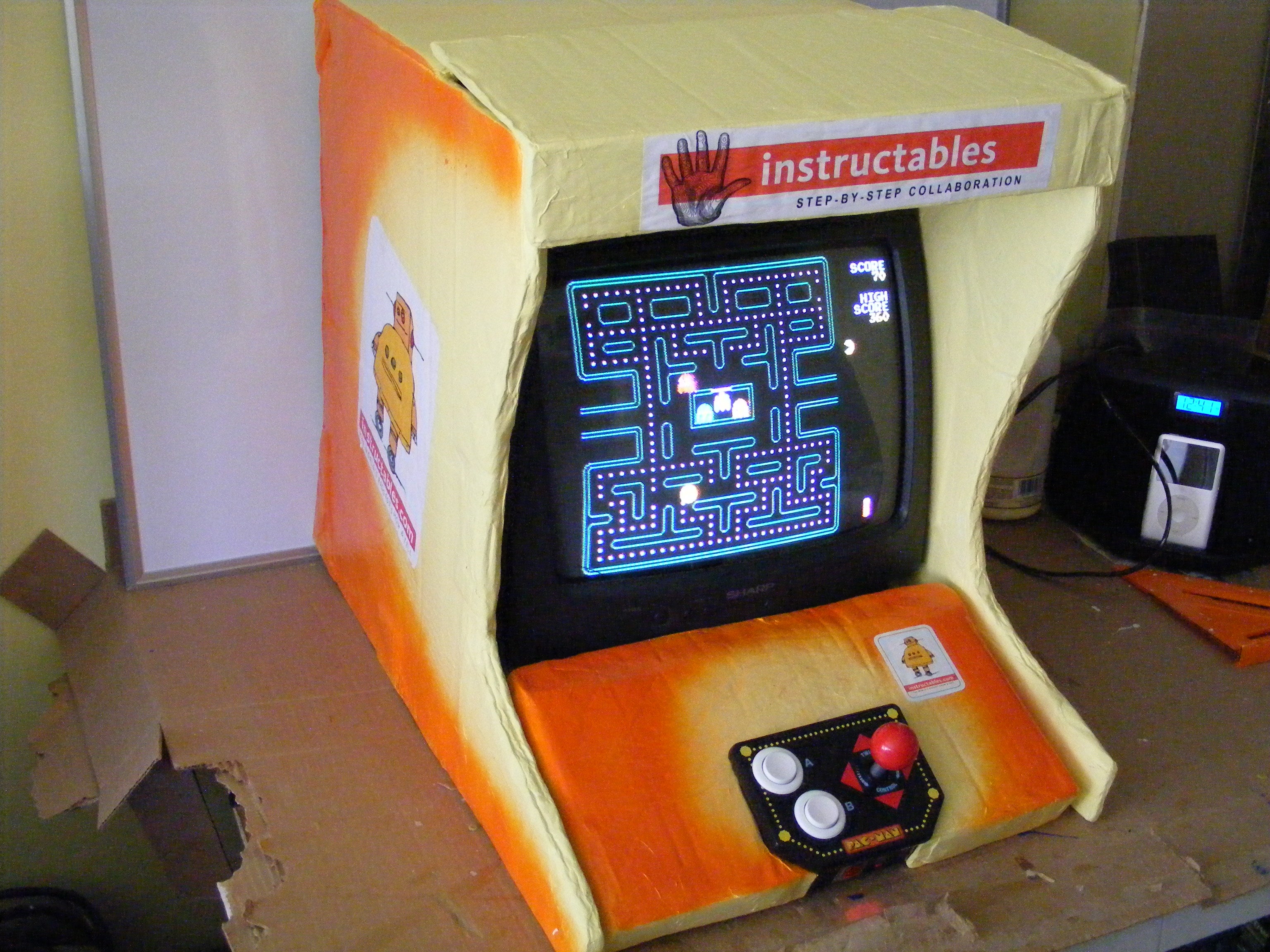 Cardboard Bar Top Arcade Game Console - Lithium Rain Recycled Entertainment Machine of Righteousness