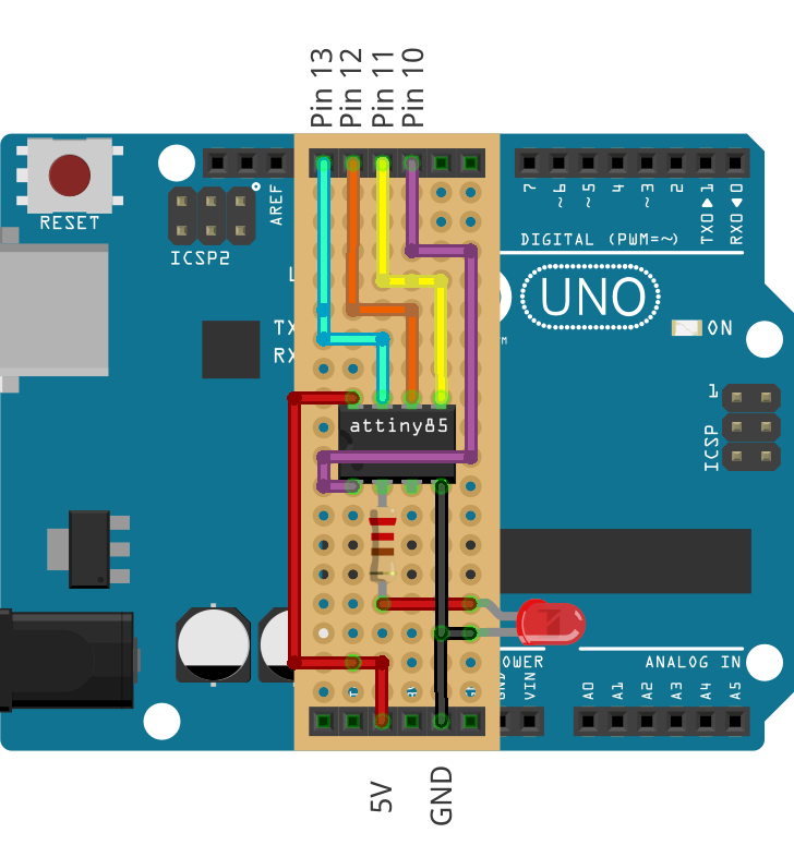 Programming Shield for Attiny85 Micro-controller