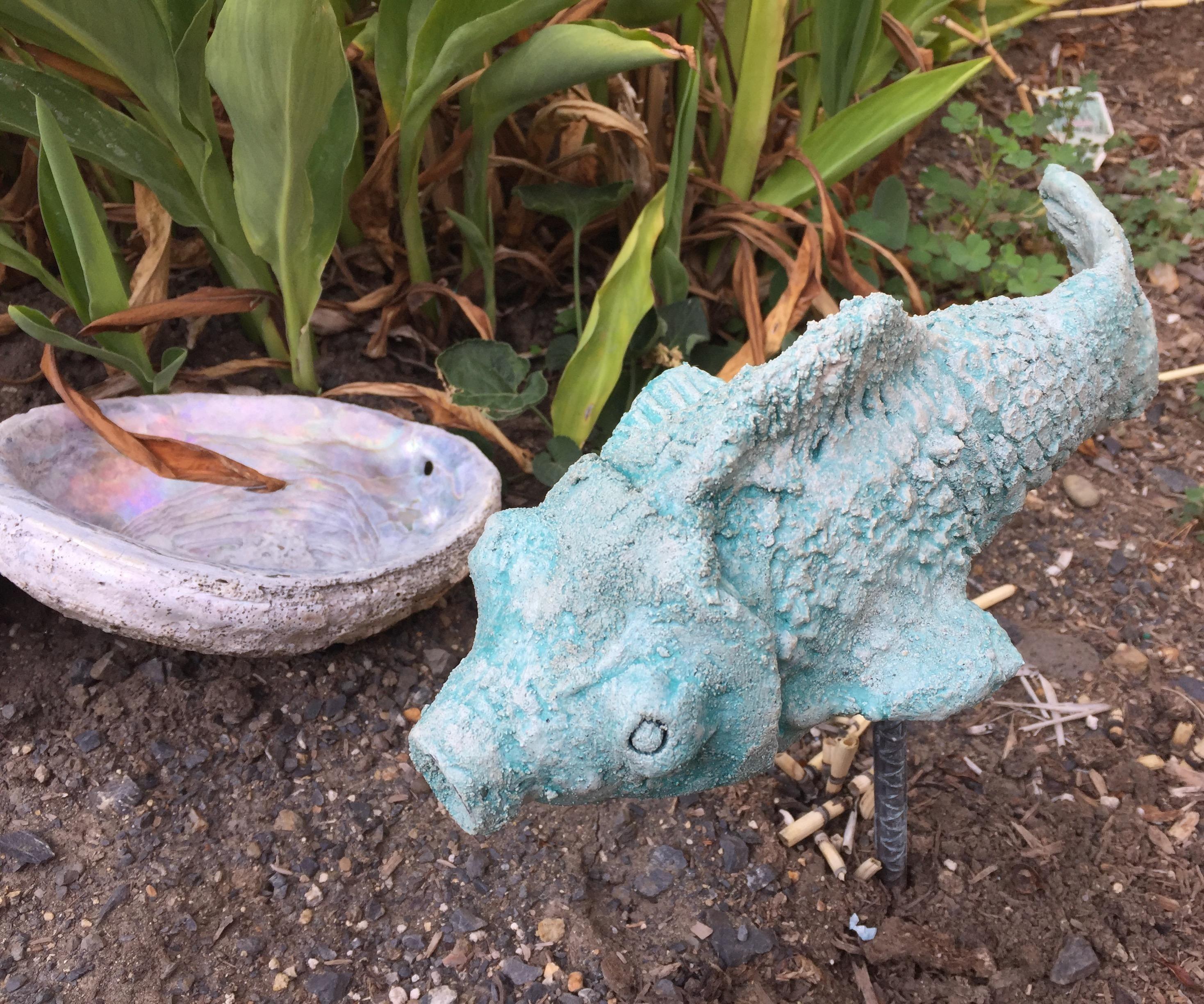 Concrete Garden Fish From Plastic Water Bottles