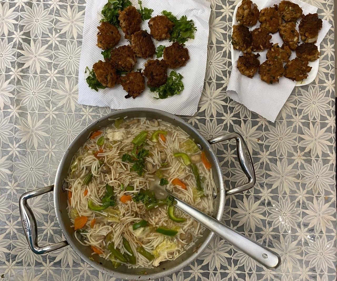 Oriental Style Meatballs (Without Meat)with Soupy Noodles