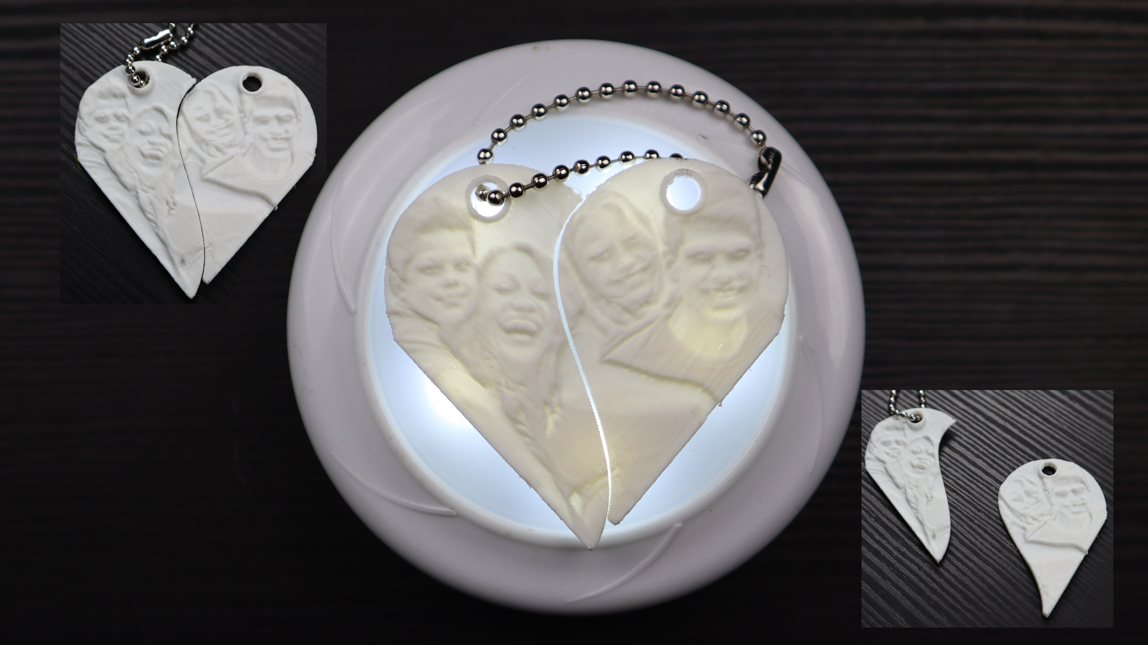 Lithophane Heart Keychain