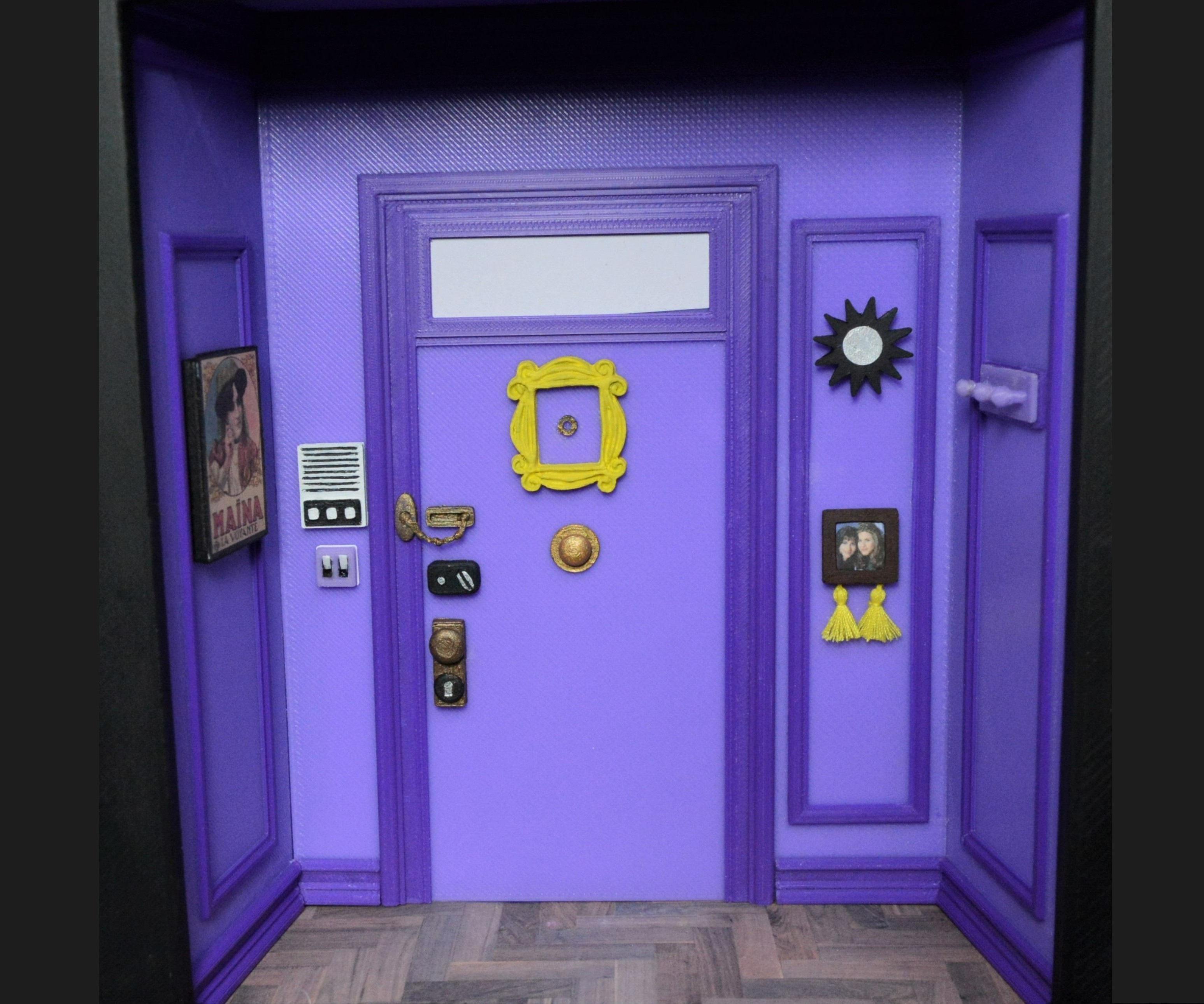 3D PRINTED MINIATURES- MONICA'S ICONIC PURPLE DOOR - FRIEND'S TV SHOW