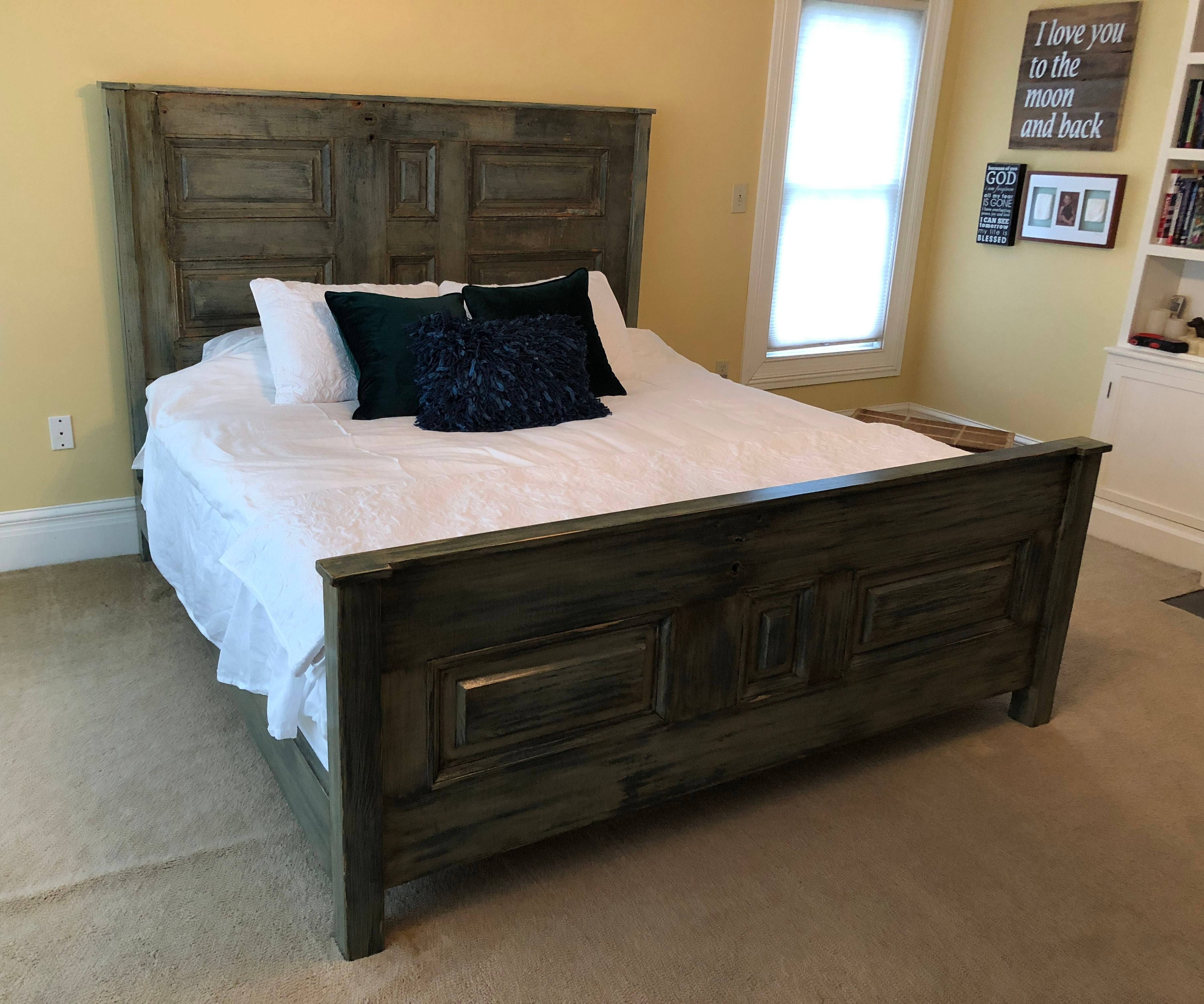 Reclaimed Vintage Door King Size Bed and Night Stands
