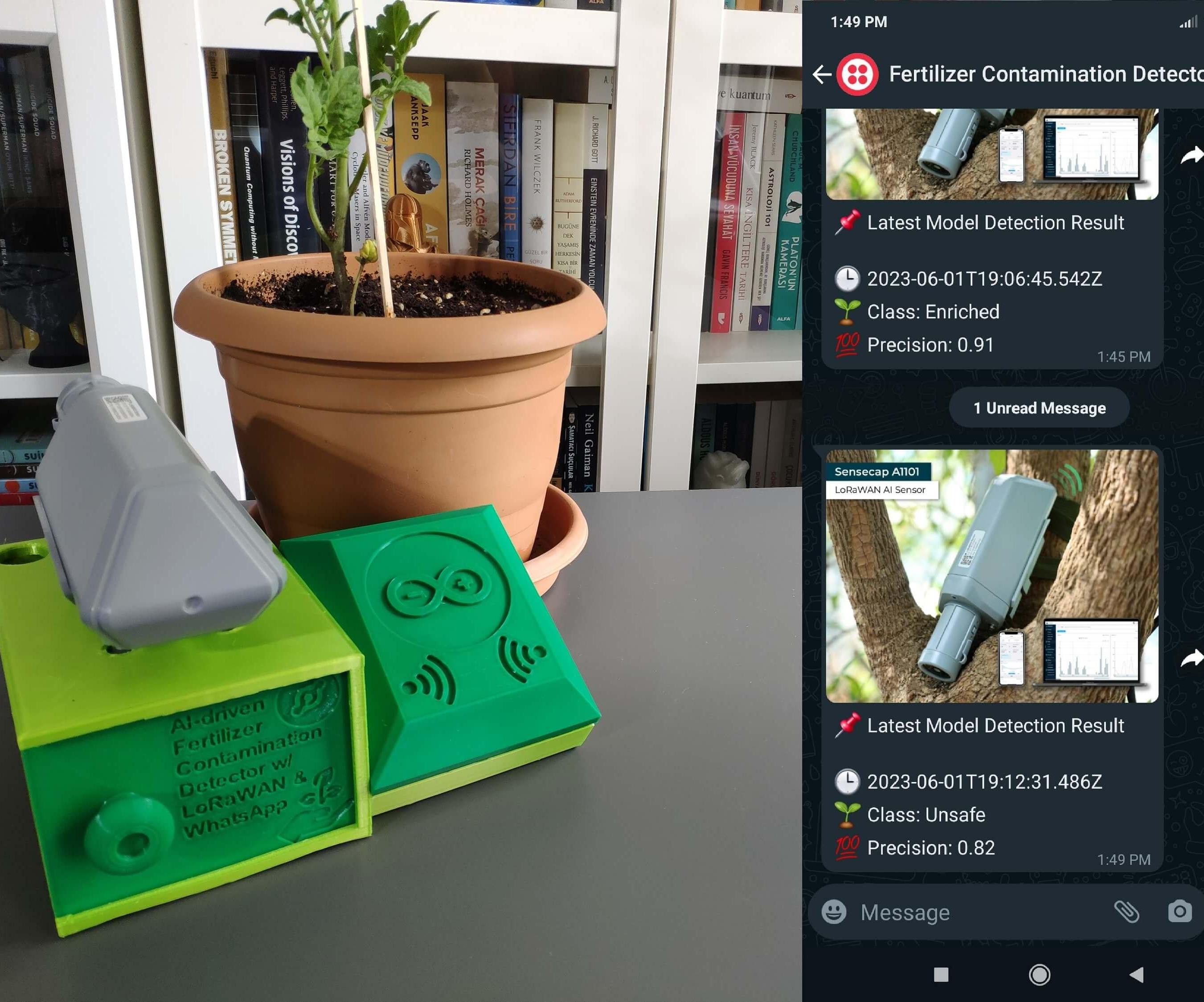AI-driven LoRaWAN Fertilizer Pollution Detector W/ WhatsApp