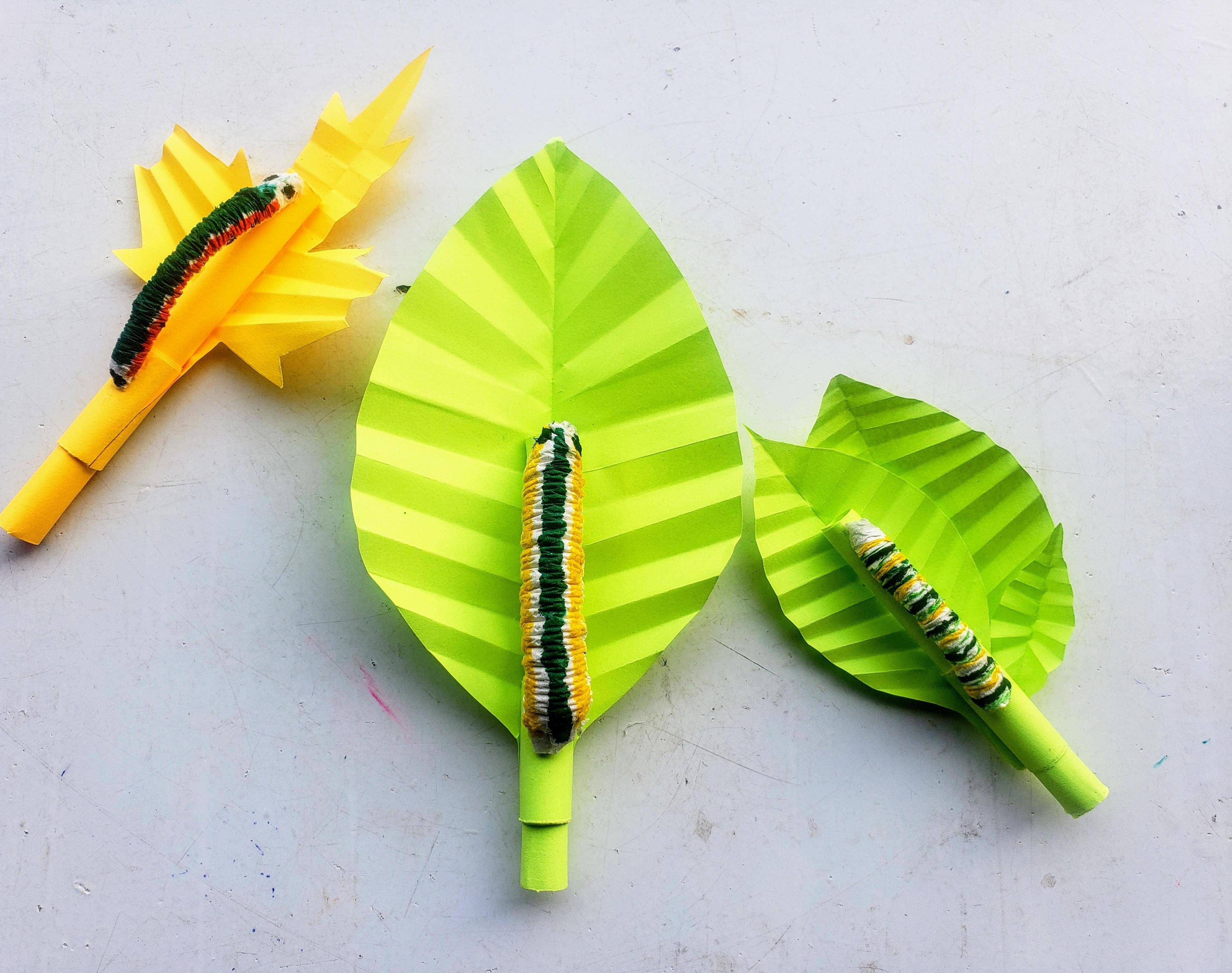 Super Simple DIY Fun Paper Wriggling Caterpillar.